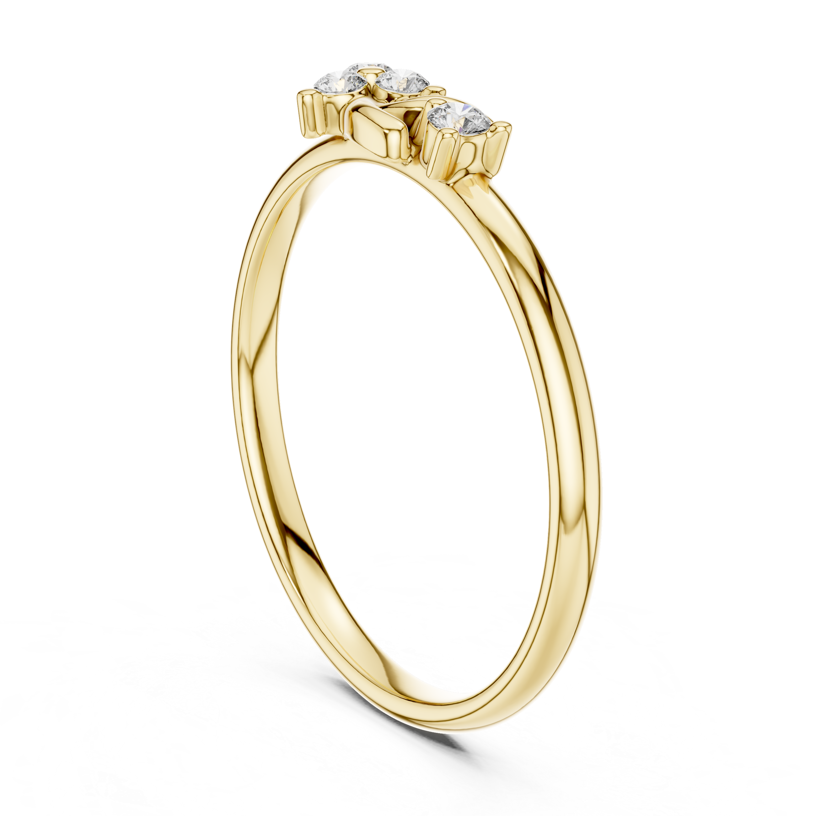 Flowing Swirl Diamond Accent Ring