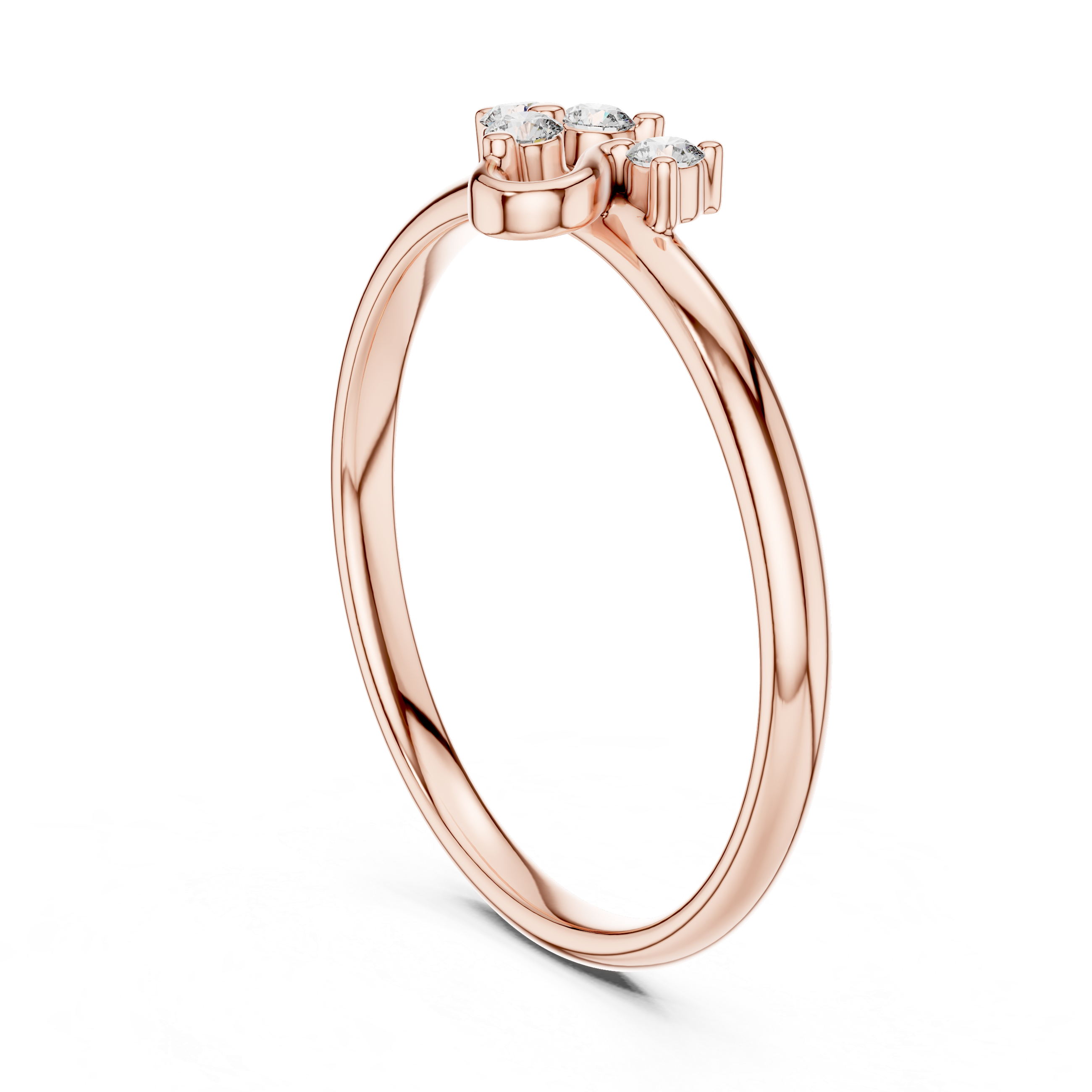 Asymmetrical Swirl Diamond Cluster Ring
