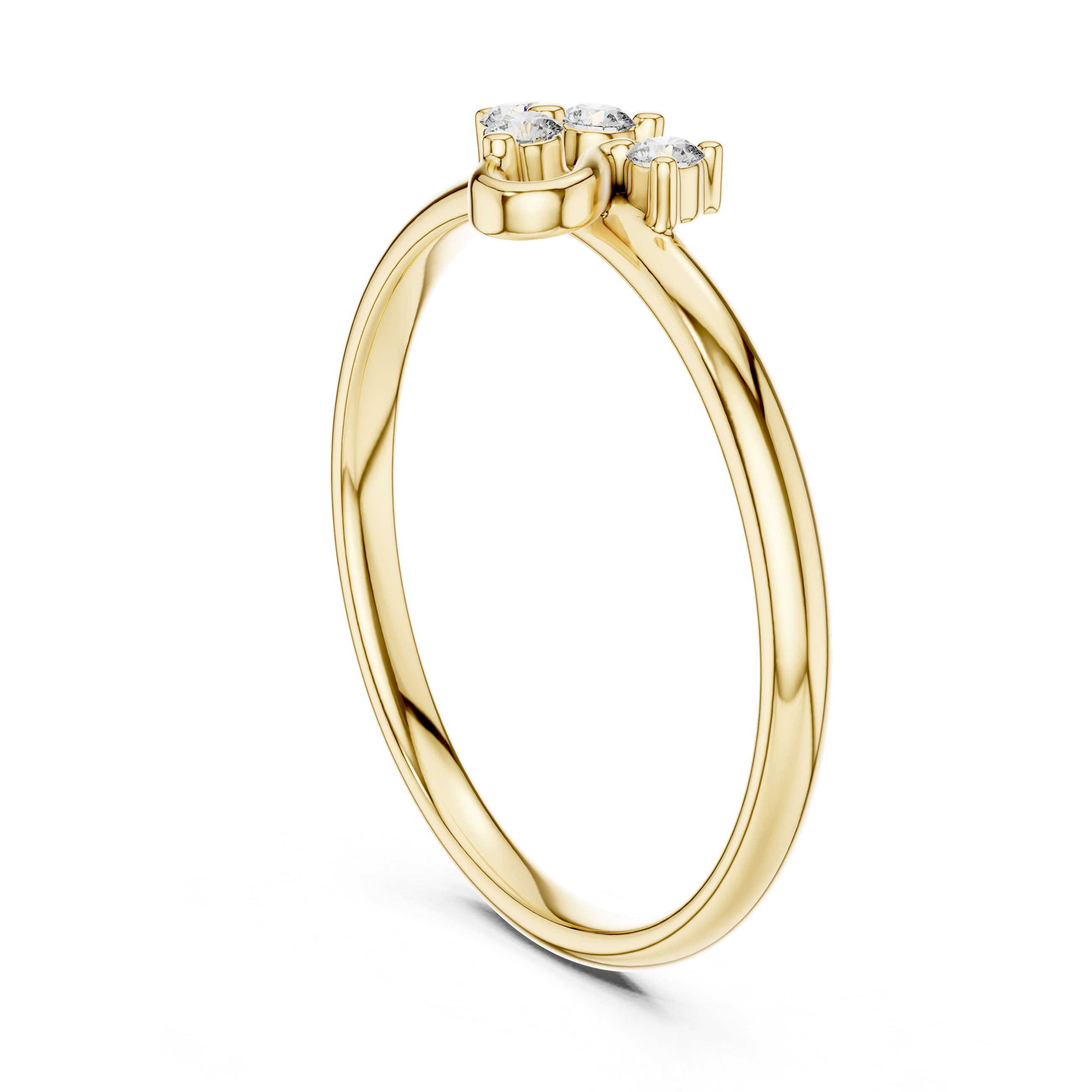 Asymmetrical Swirl Diamond Cluster Ring
