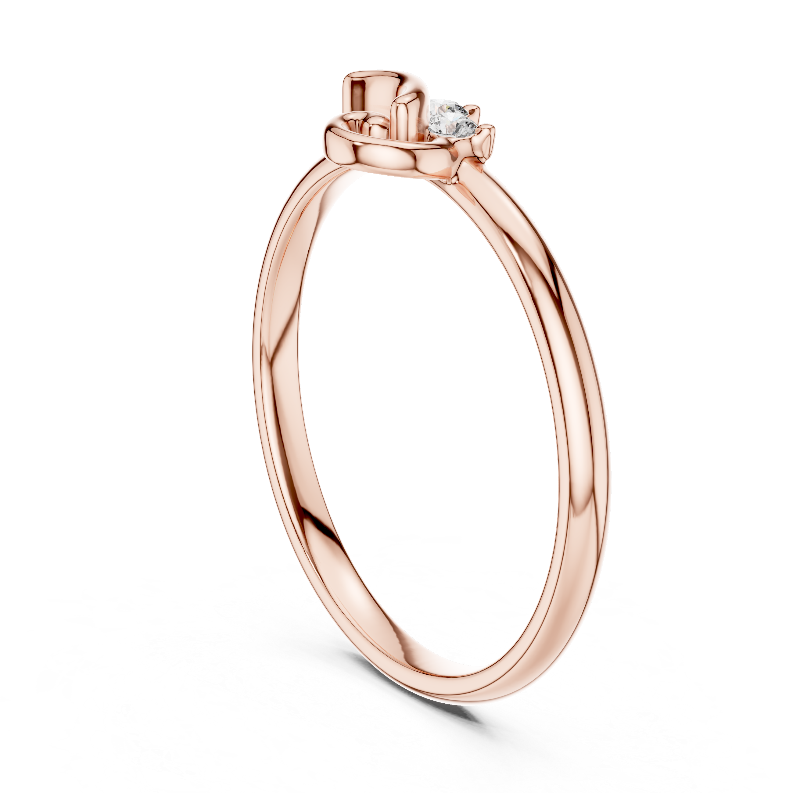 Triple Stone Swirl Accent Diamond Ring