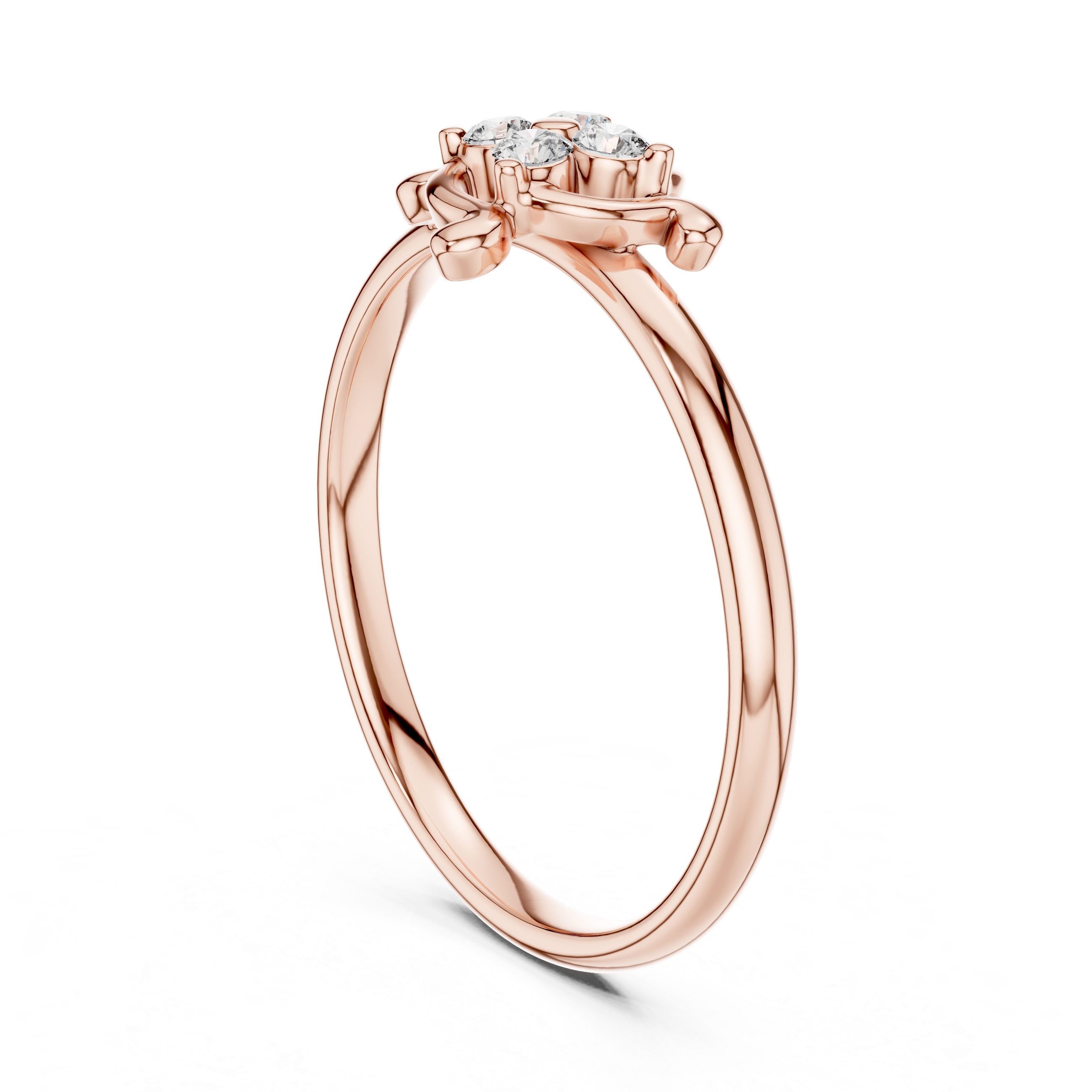 Swirl Frame Diamond Cluster Ring