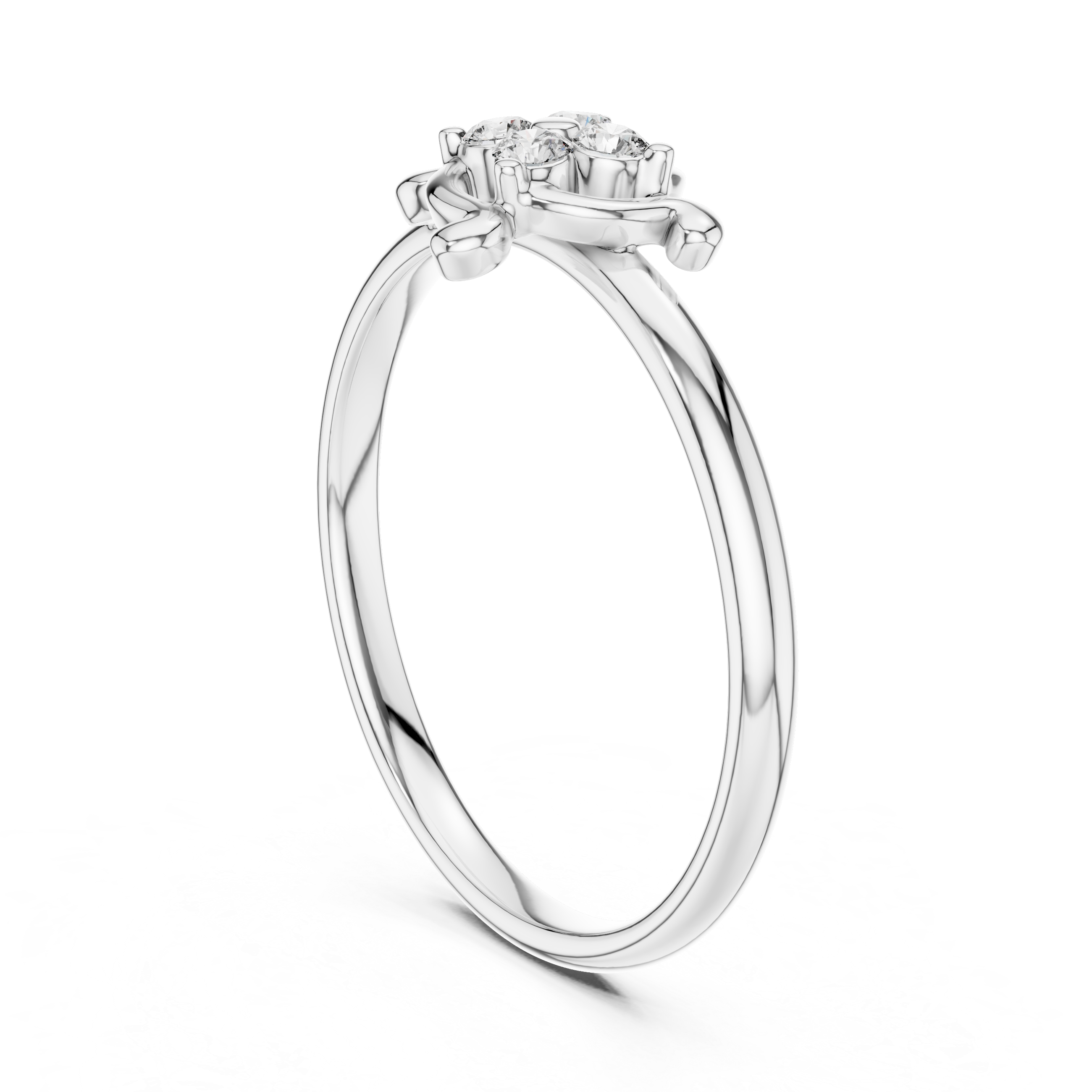 Swirl Frame Diamond Cluster Ring