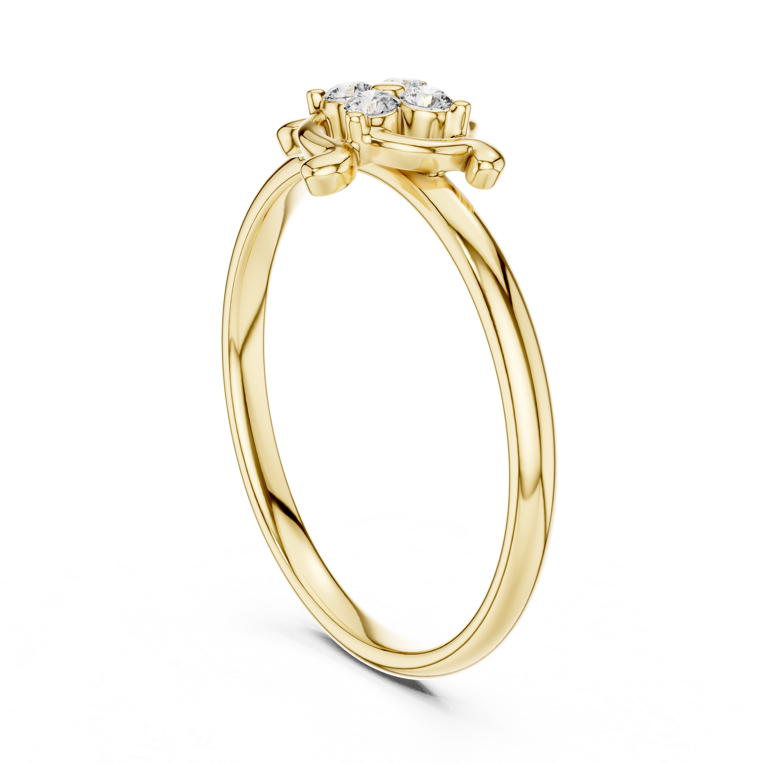 Swirl Frame Diamond Cluster Ring