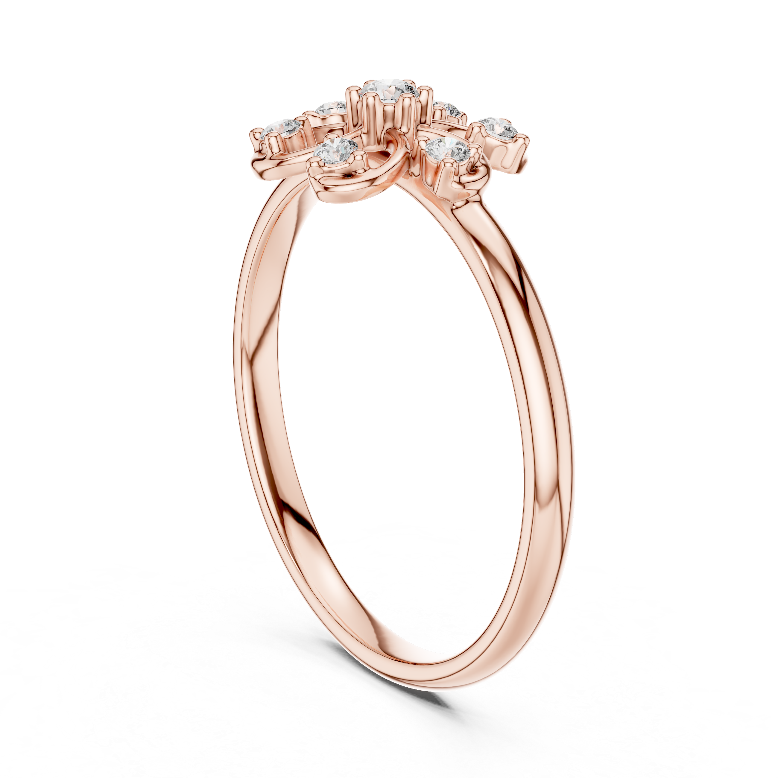 Floral Swirl Diamond Ring