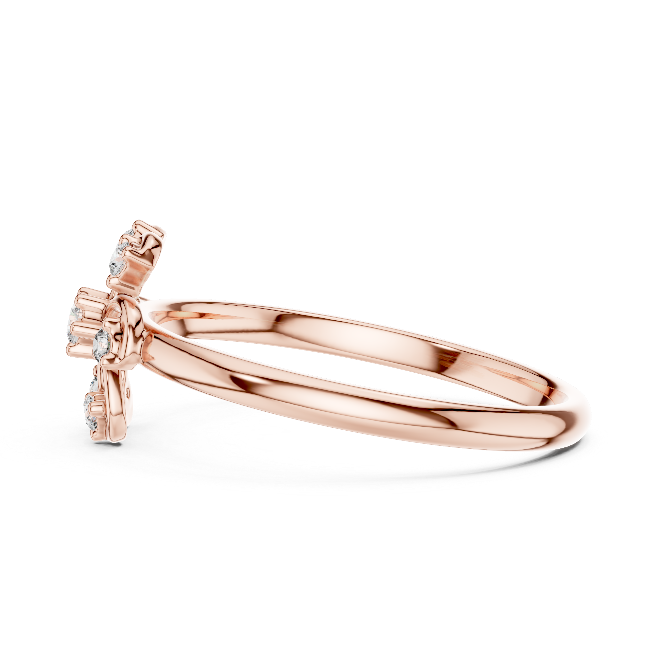 Floral Swirl Diamond Ring