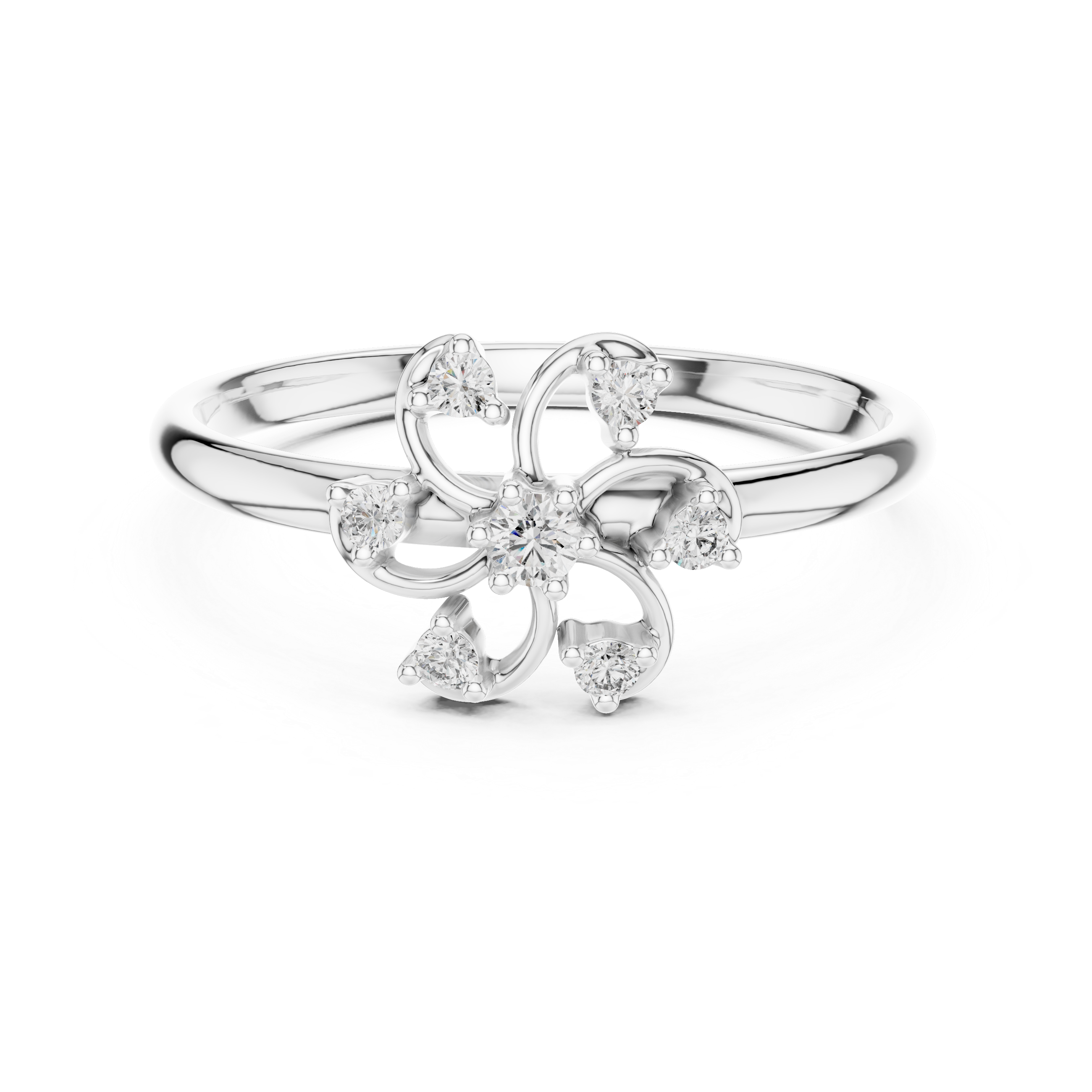 Floral Swirl Diamond Ring