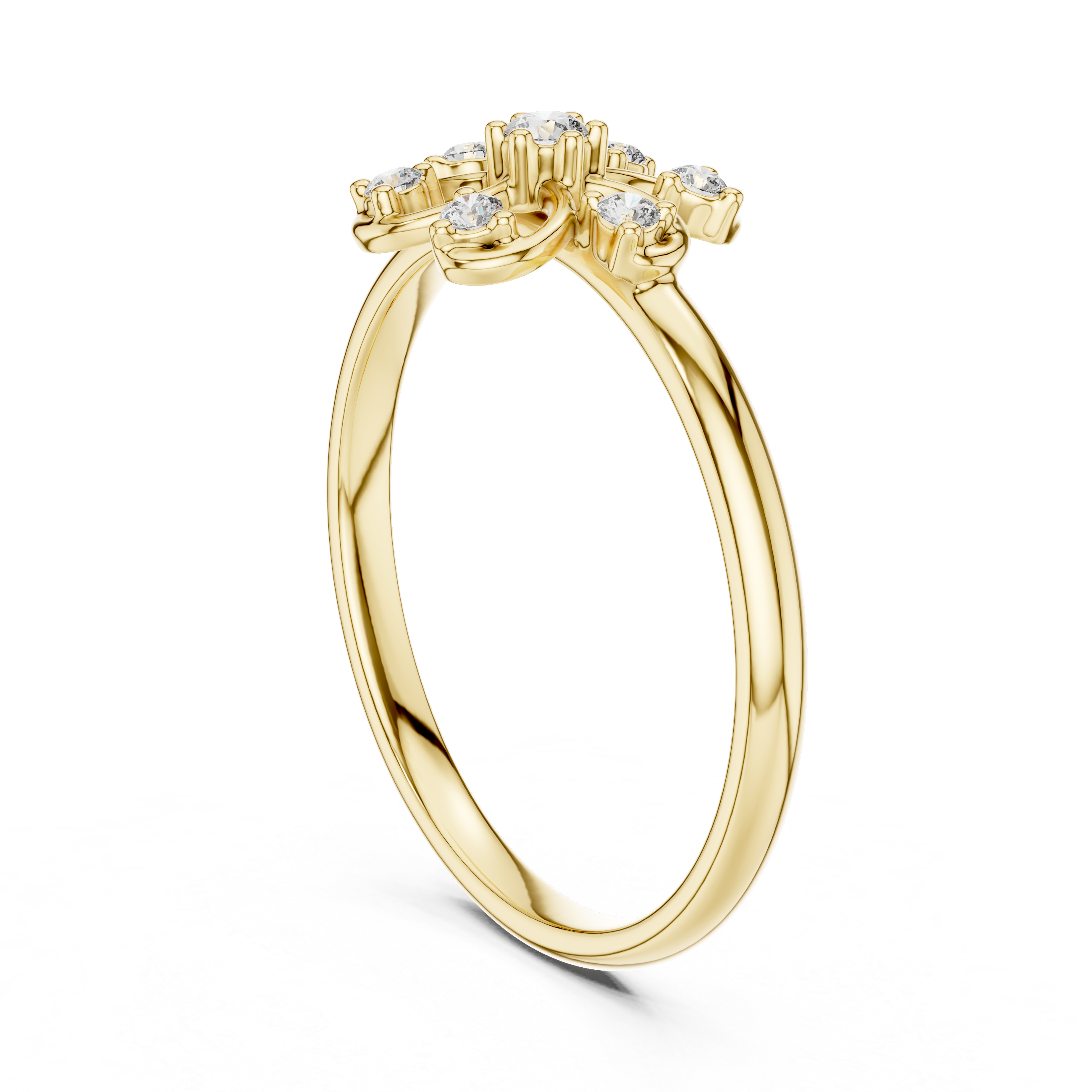 Floral Swirl Diamond Ring