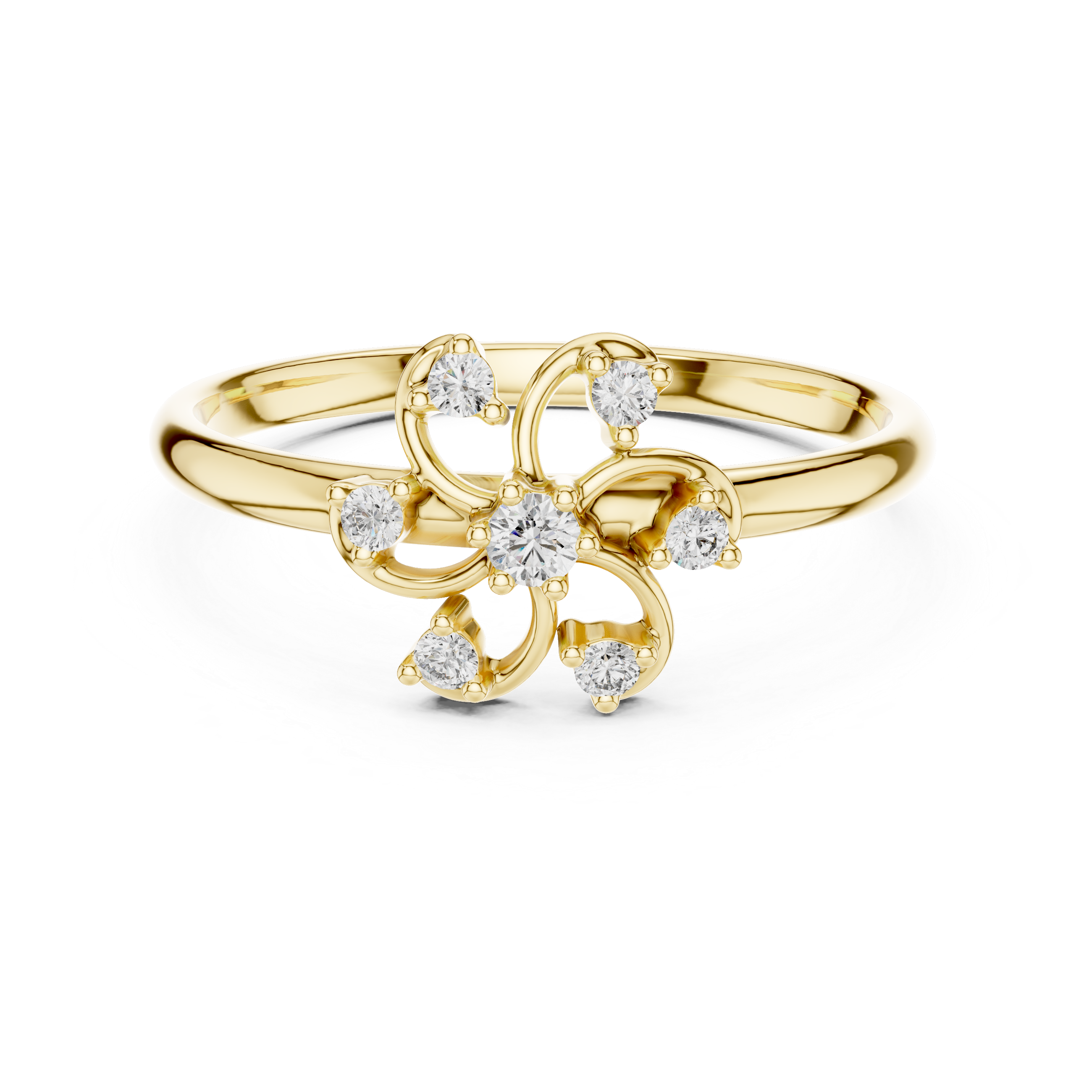 Floral Swirl Diamond Ring