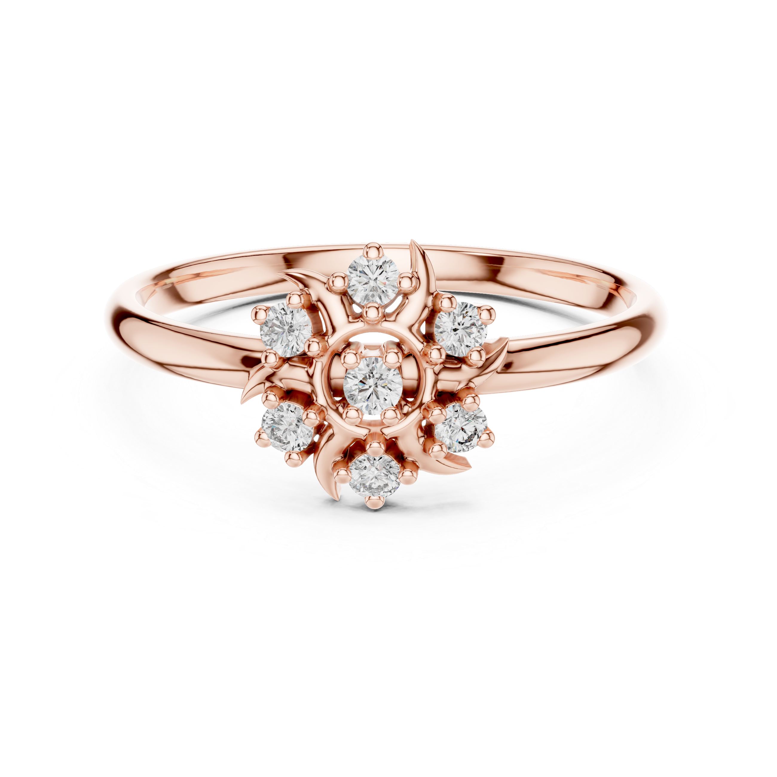 Sunburst Diamond Cluster Ring