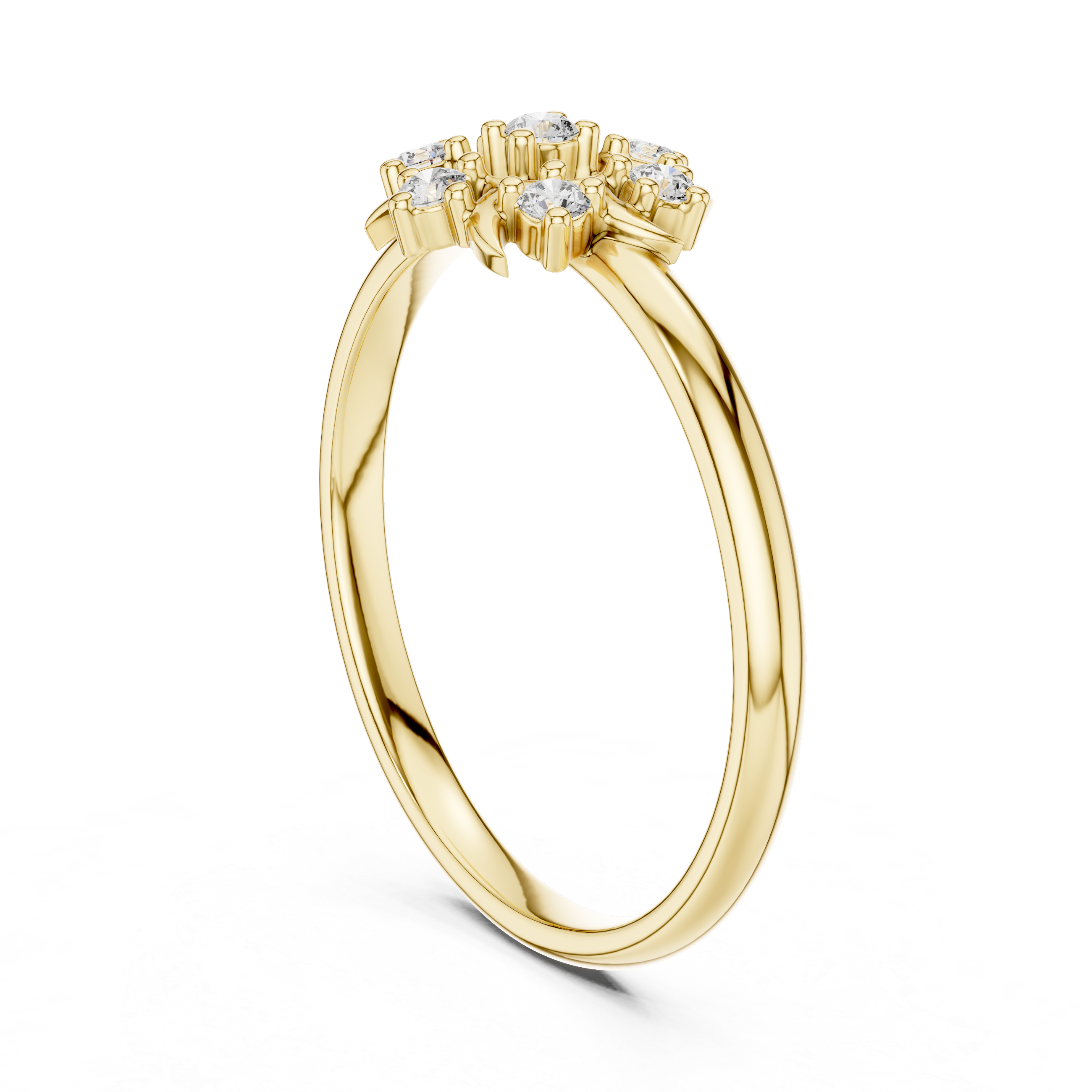 Sunburst Diamond Cluster Ring