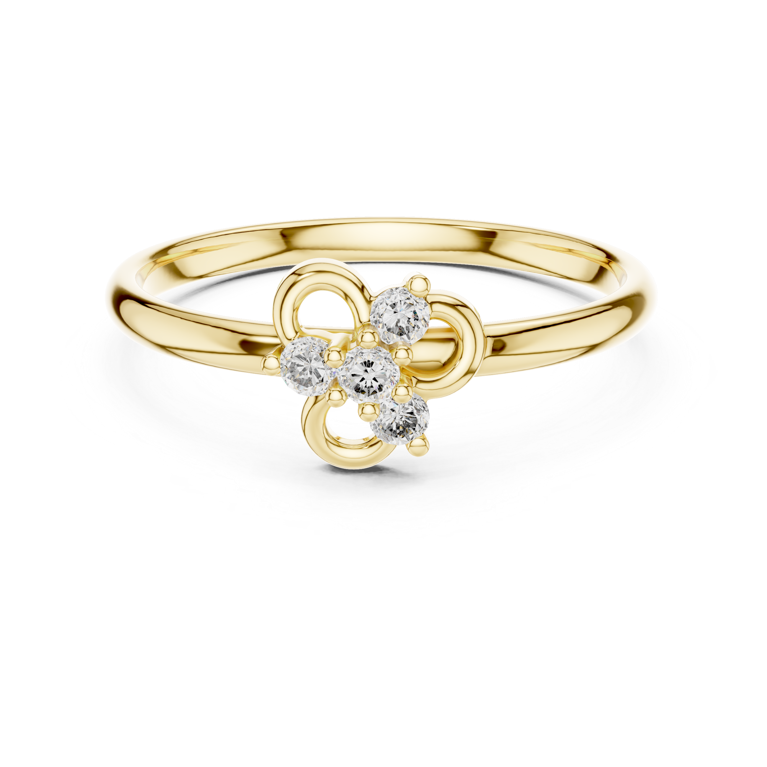 Delicate Loop Diamond Cluster Ring