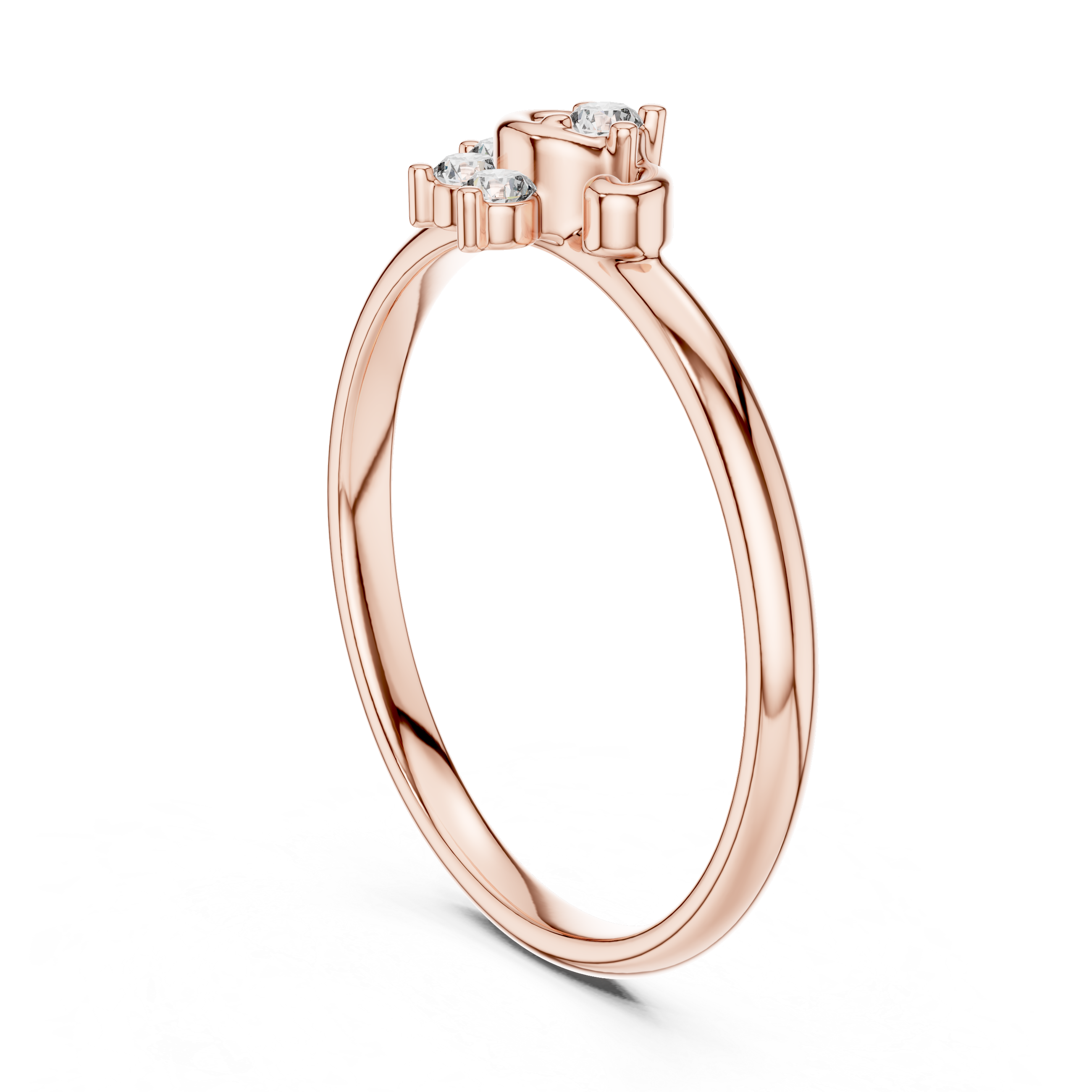 Minimal Swirl Diamond Ring