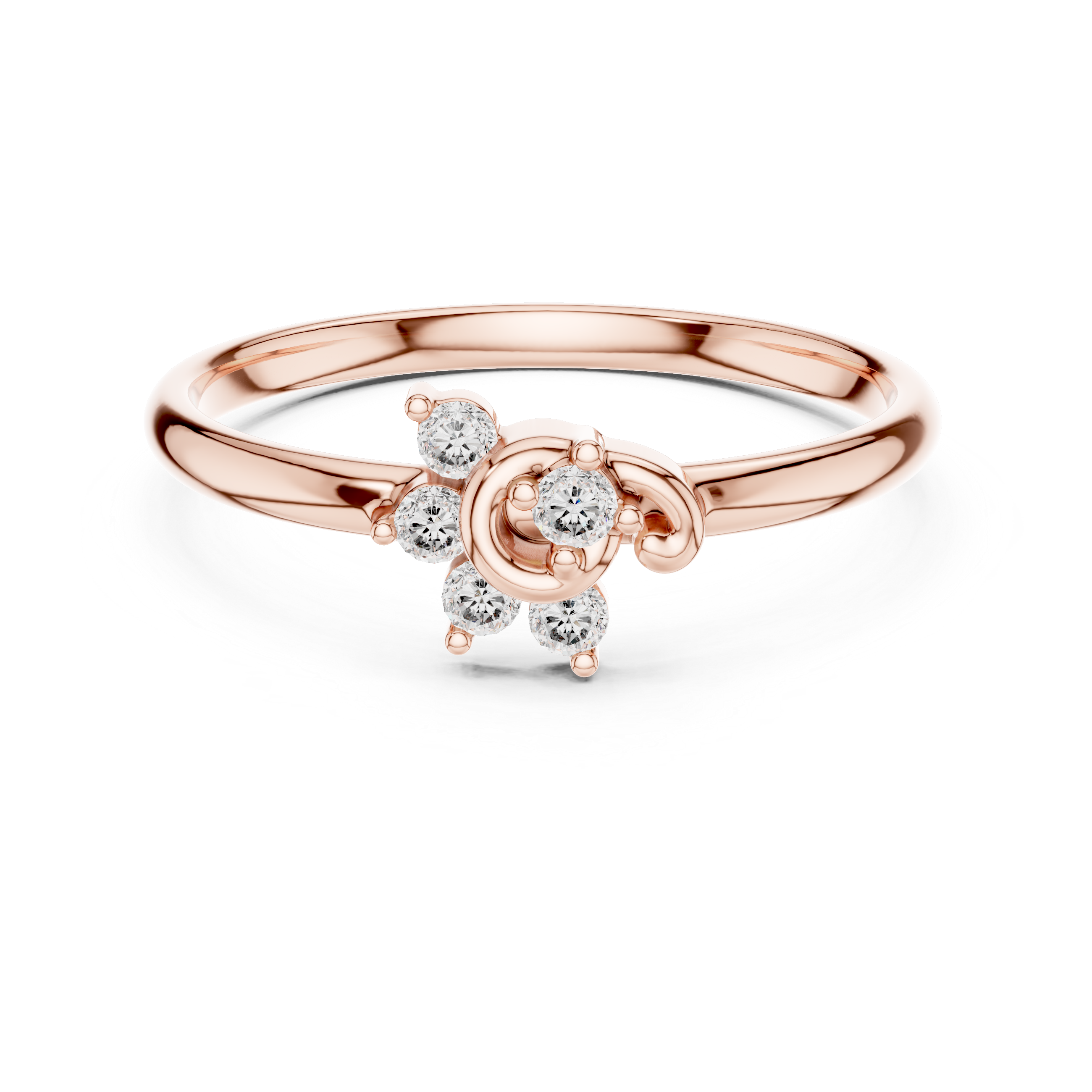 Minimal Swirl Diamond Ring
