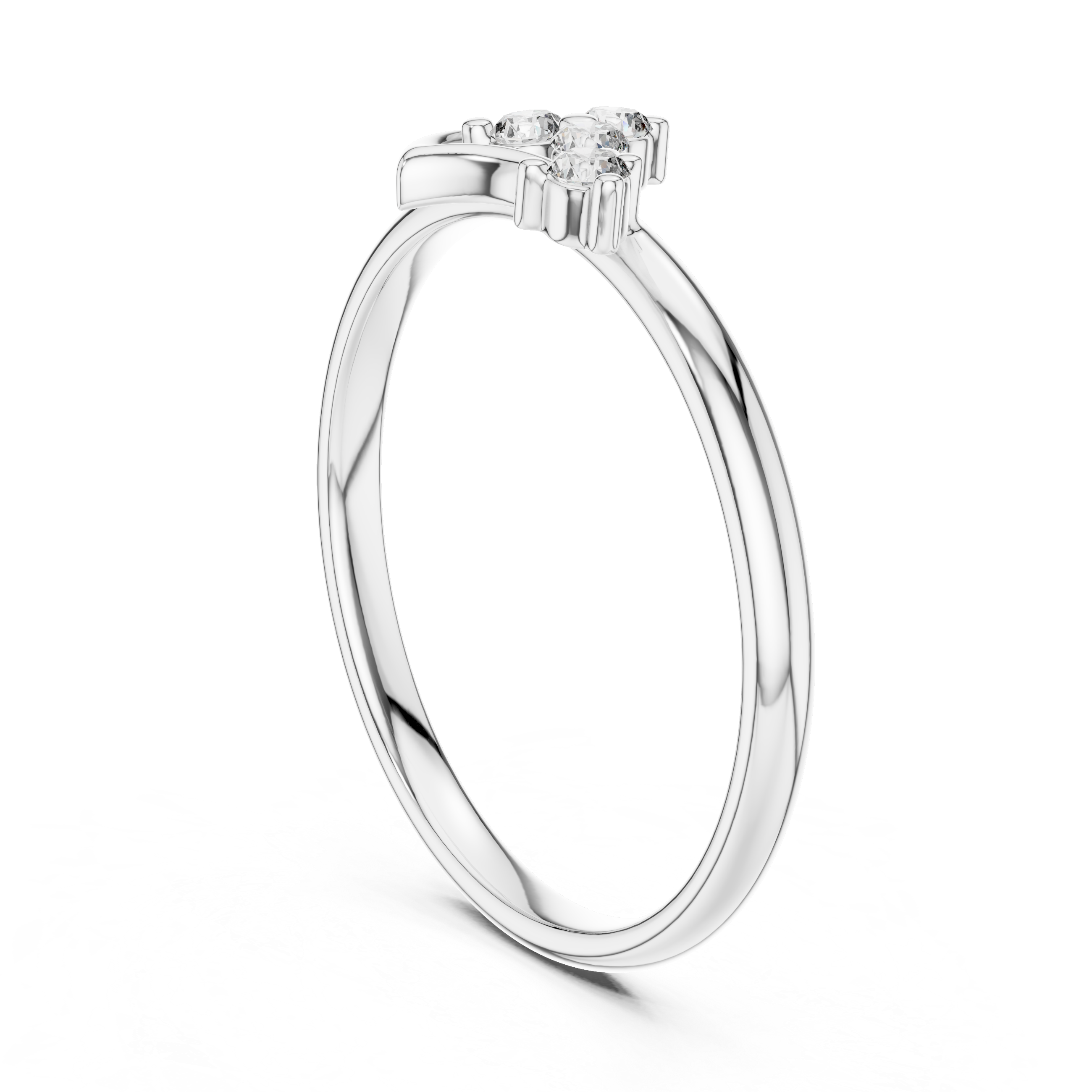 Elegant Curved Diamond Ring – Minimal Heart-Inspired Gold Design