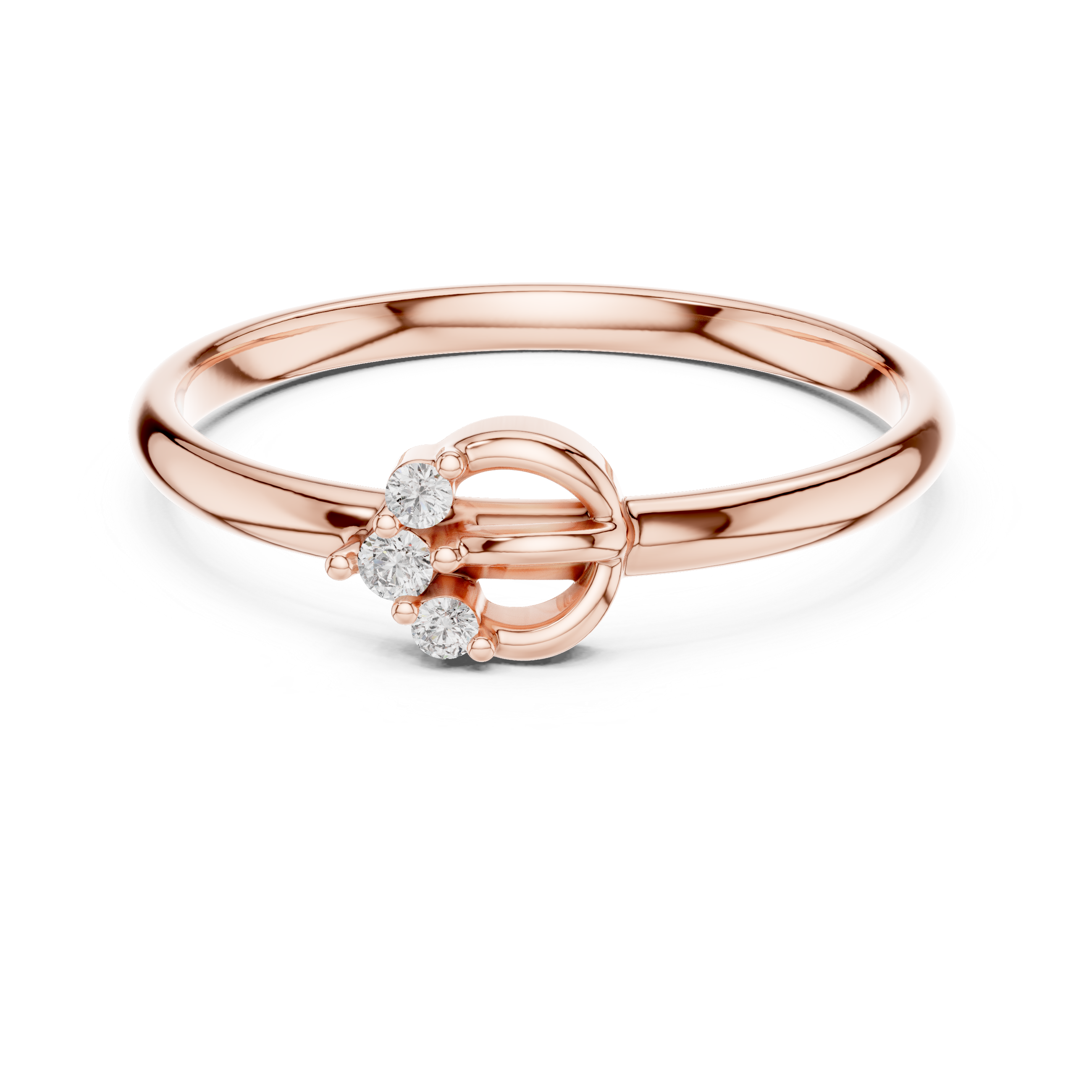 Modern Loop Diamond Ring – Minimal Open Circle Gold Design