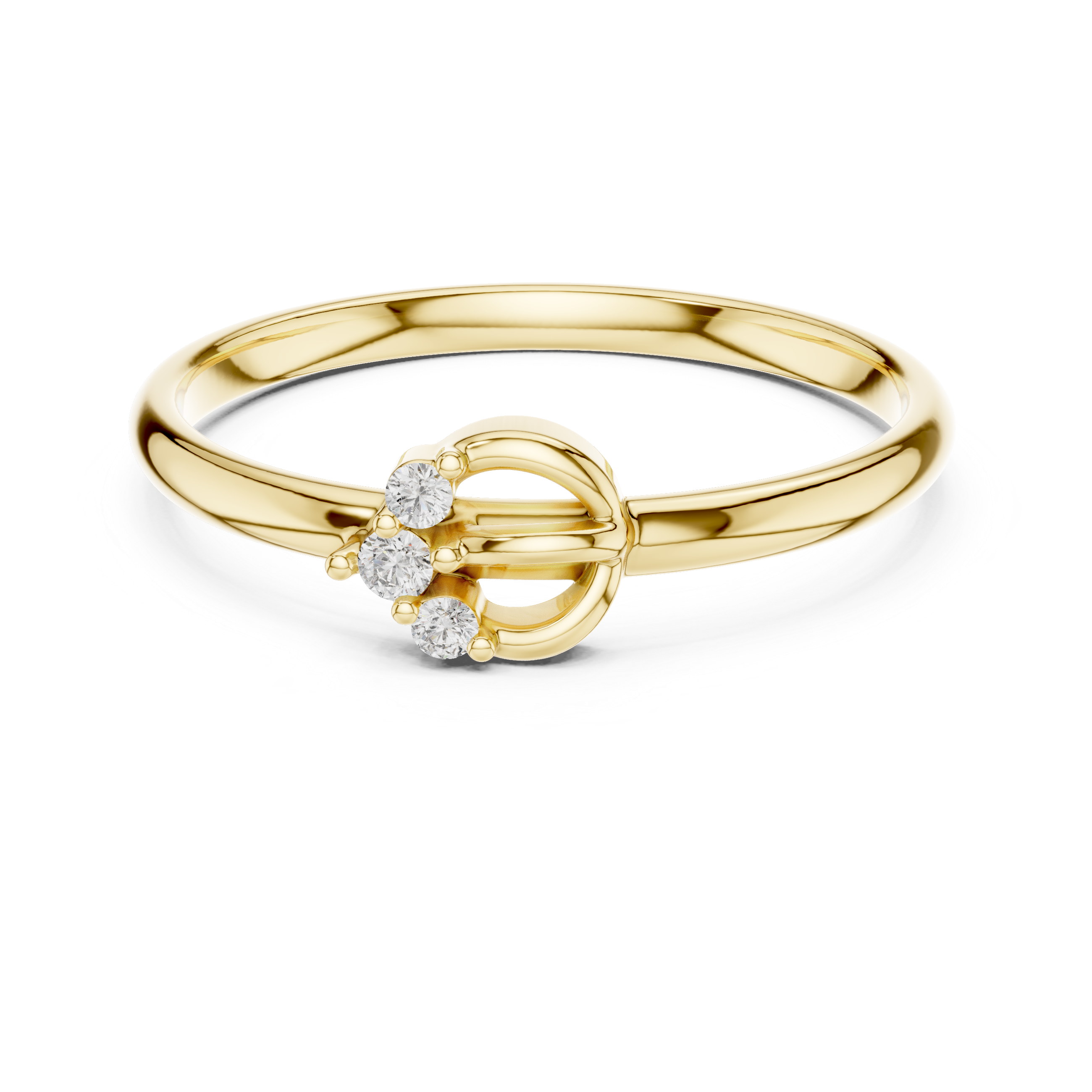 Modern Loop Diamond Ring – Minimal Open Circle Gold Design