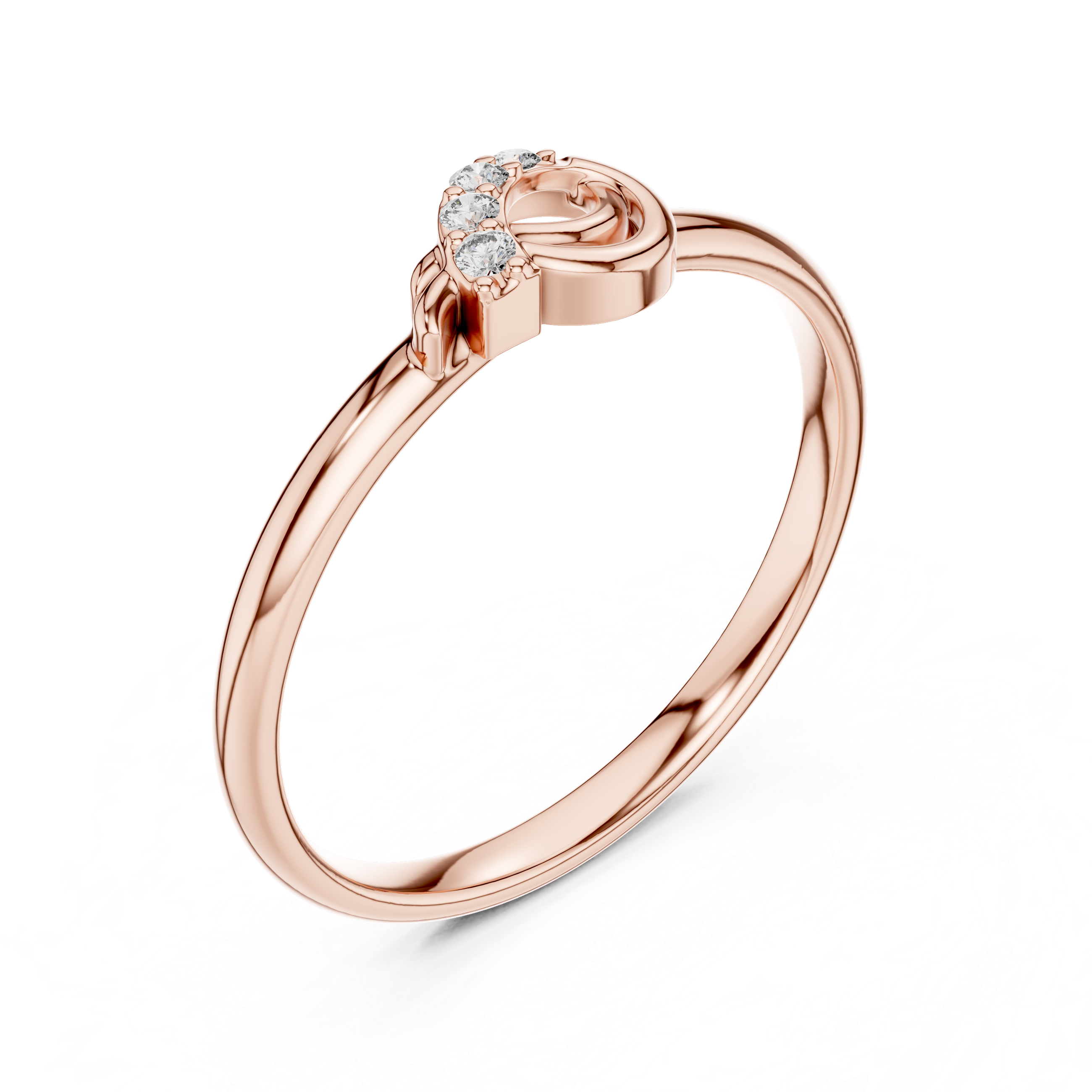 Minimalist Knot Diamond Ring – Elegant Swirl Gold Band