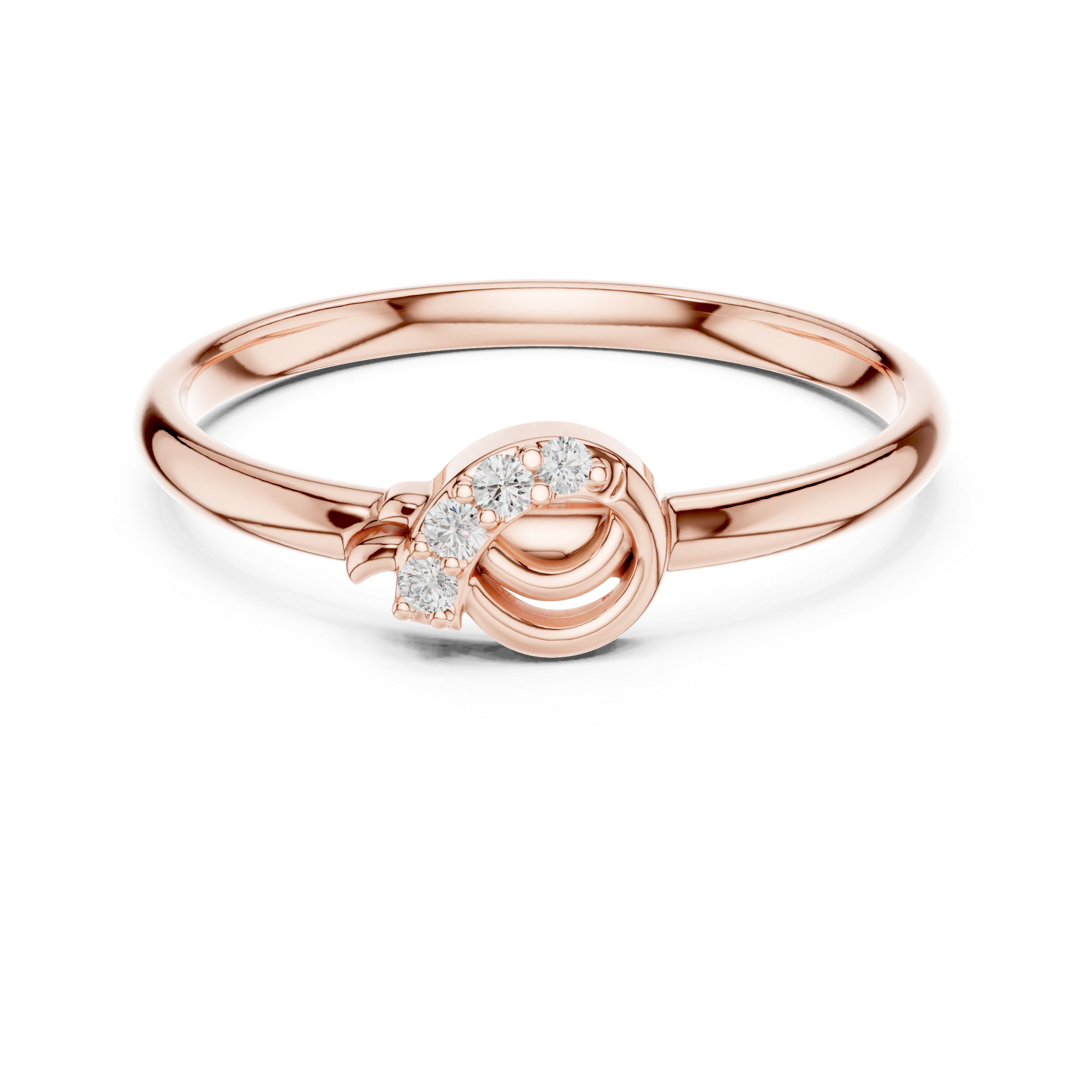 Minimalist Knot Diamond Ring – Elegant Swirl Gold Band