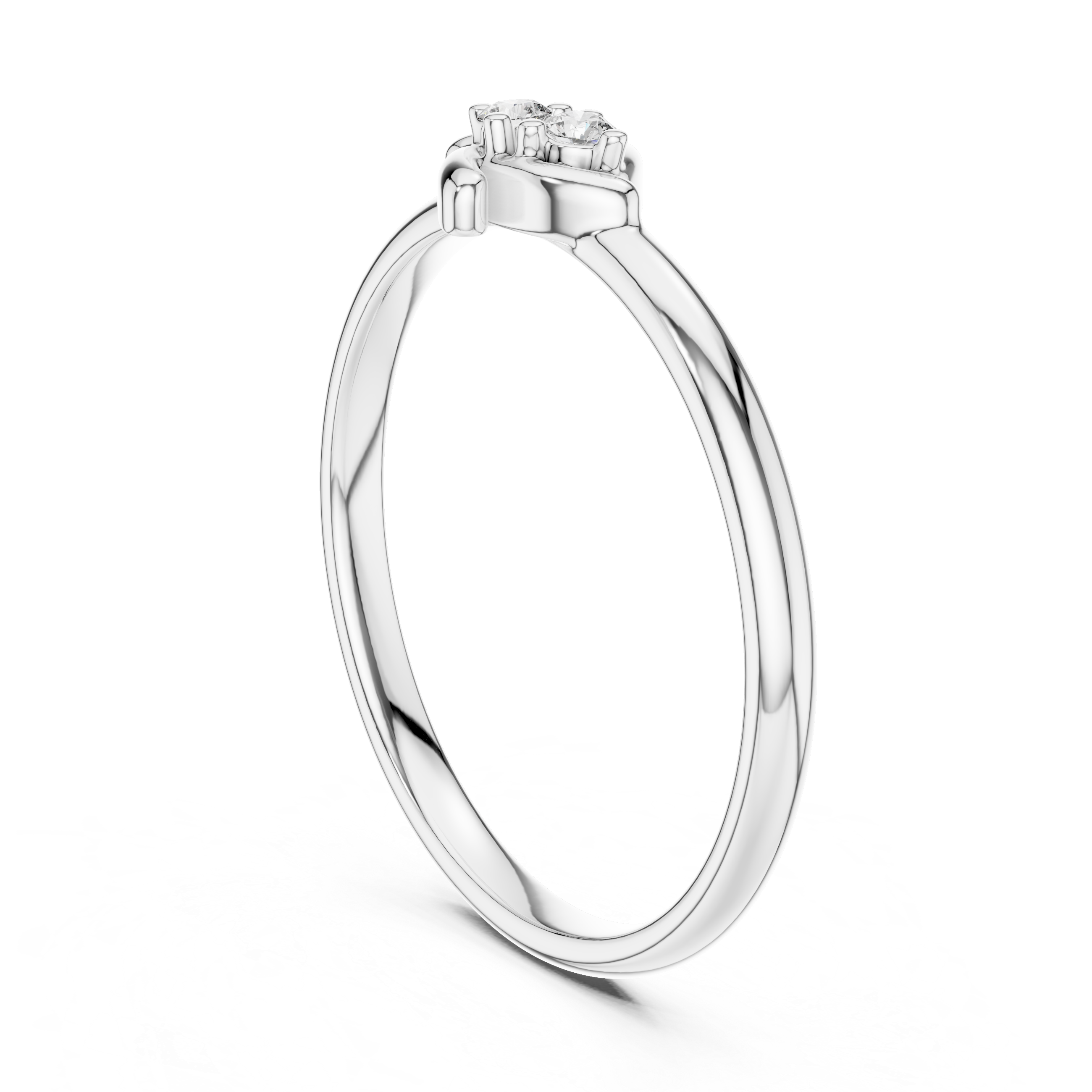 Minimalist Two-Stone Diamond Ring – Elegant Twist Gold Band