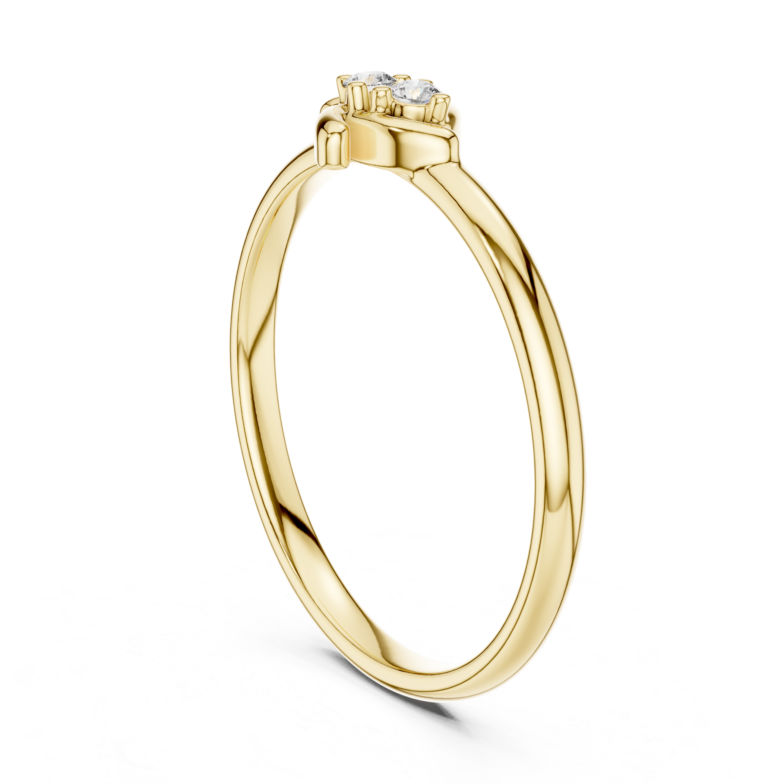 Minimalist Two-Stone Diamond Ring – Elegant Twist Gold Band