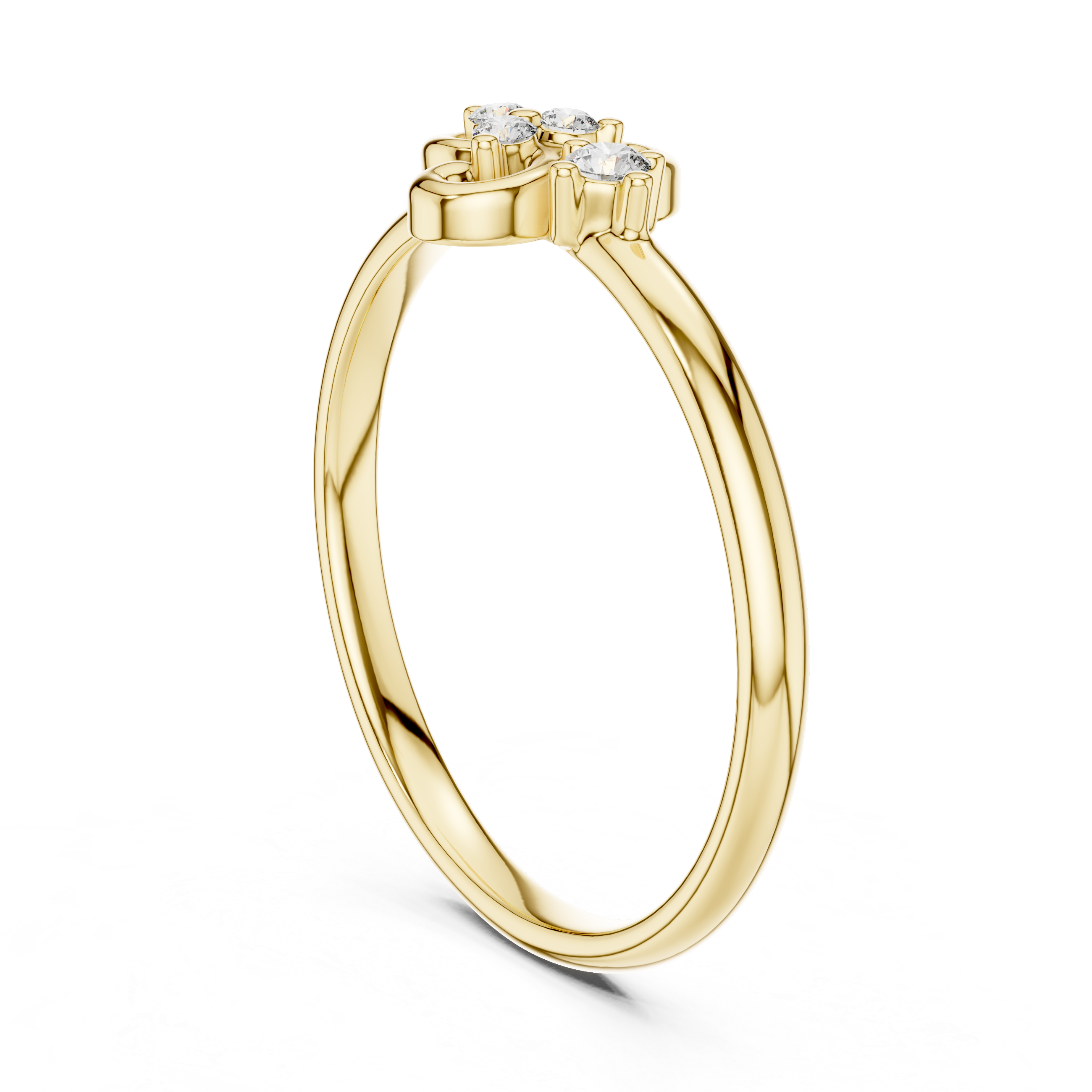 Elegant Four Diamond Swirl Cluster Ring