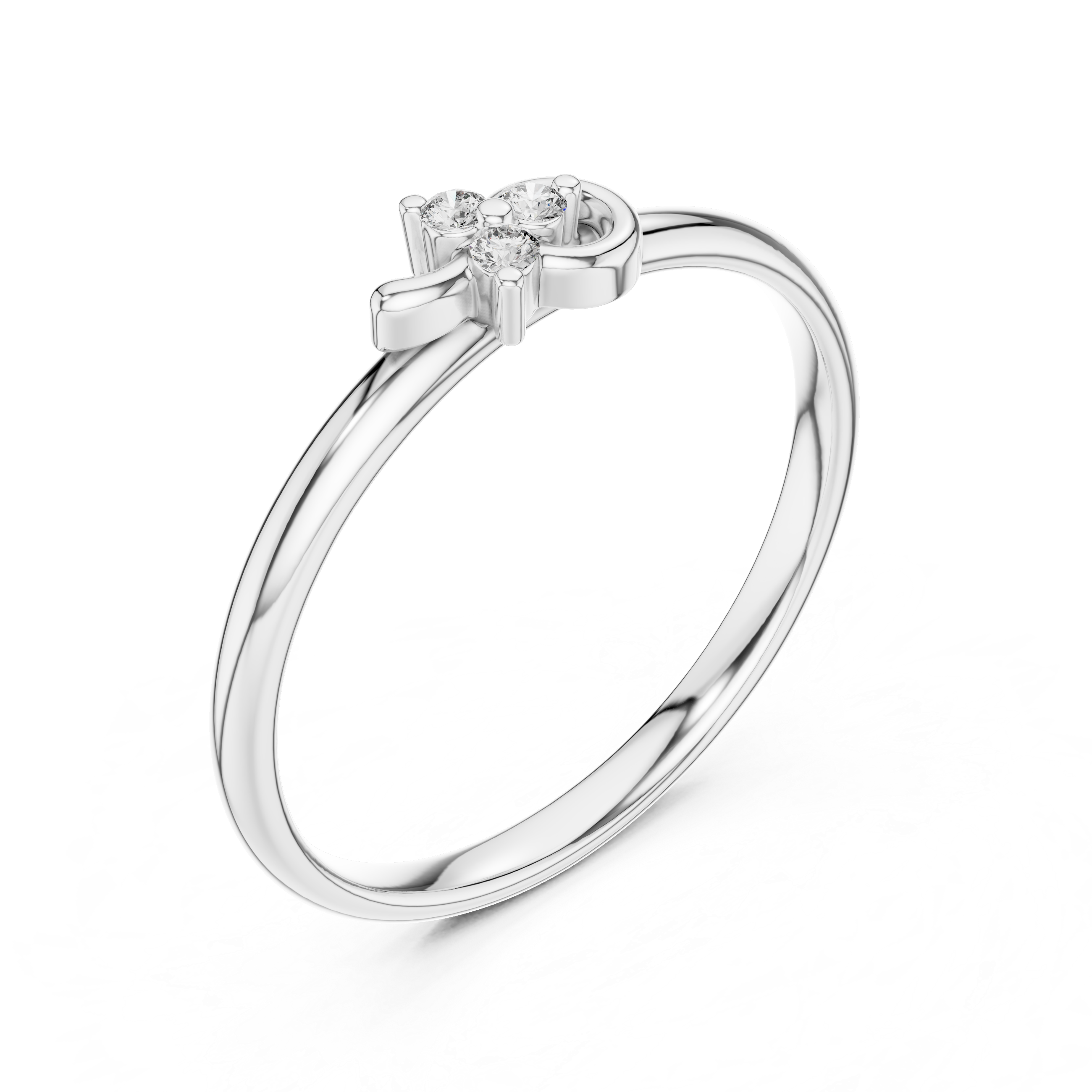 Petite Triple Diamond Swirl Ring