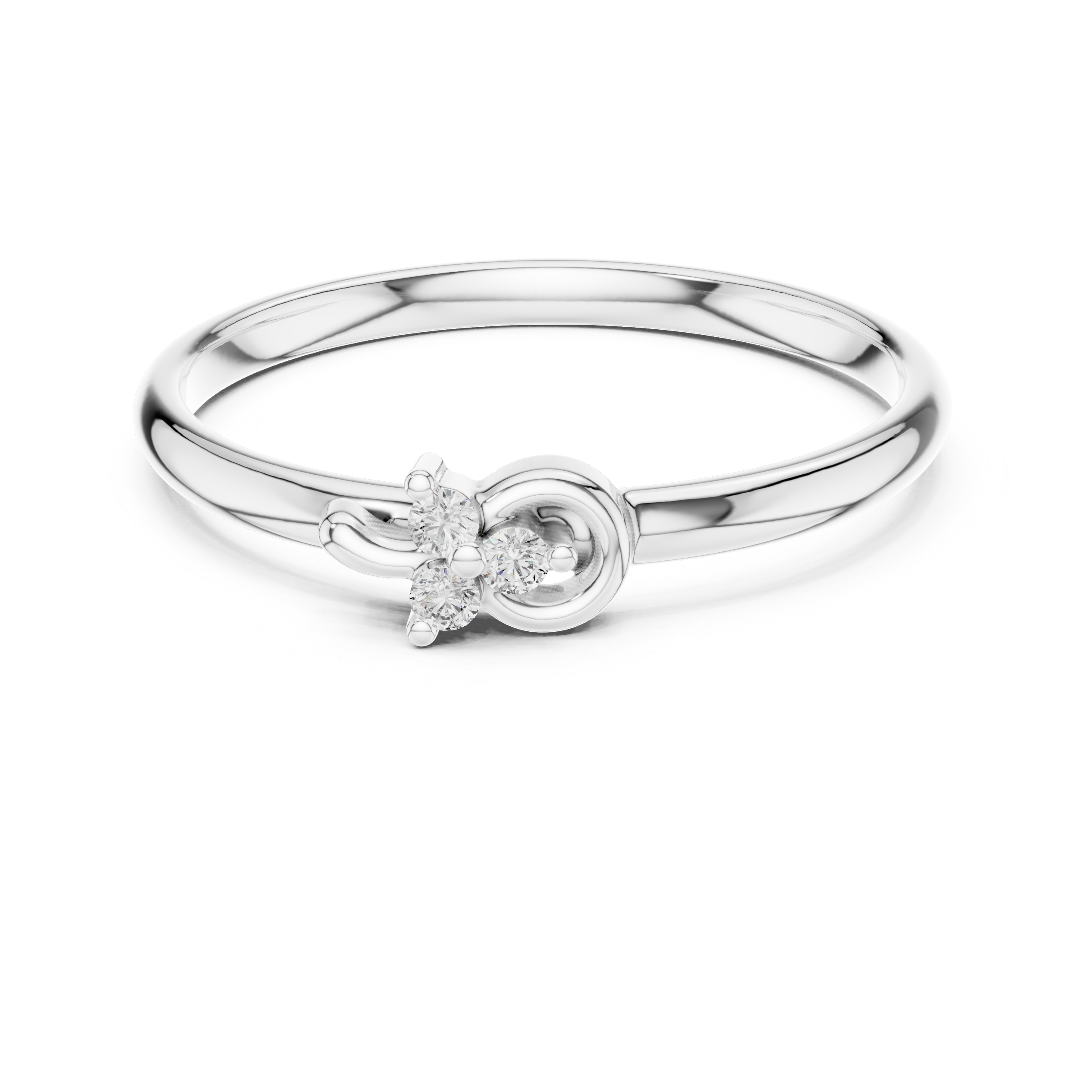Petite Triple Diamond Swirl Ring