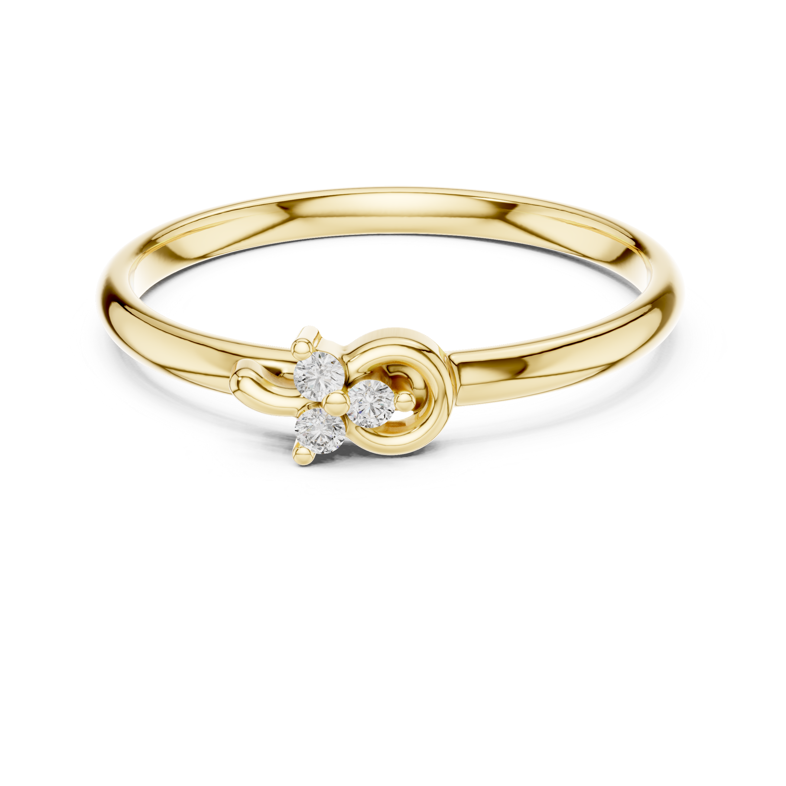 Petite Triple Diamond Swirl Ring
