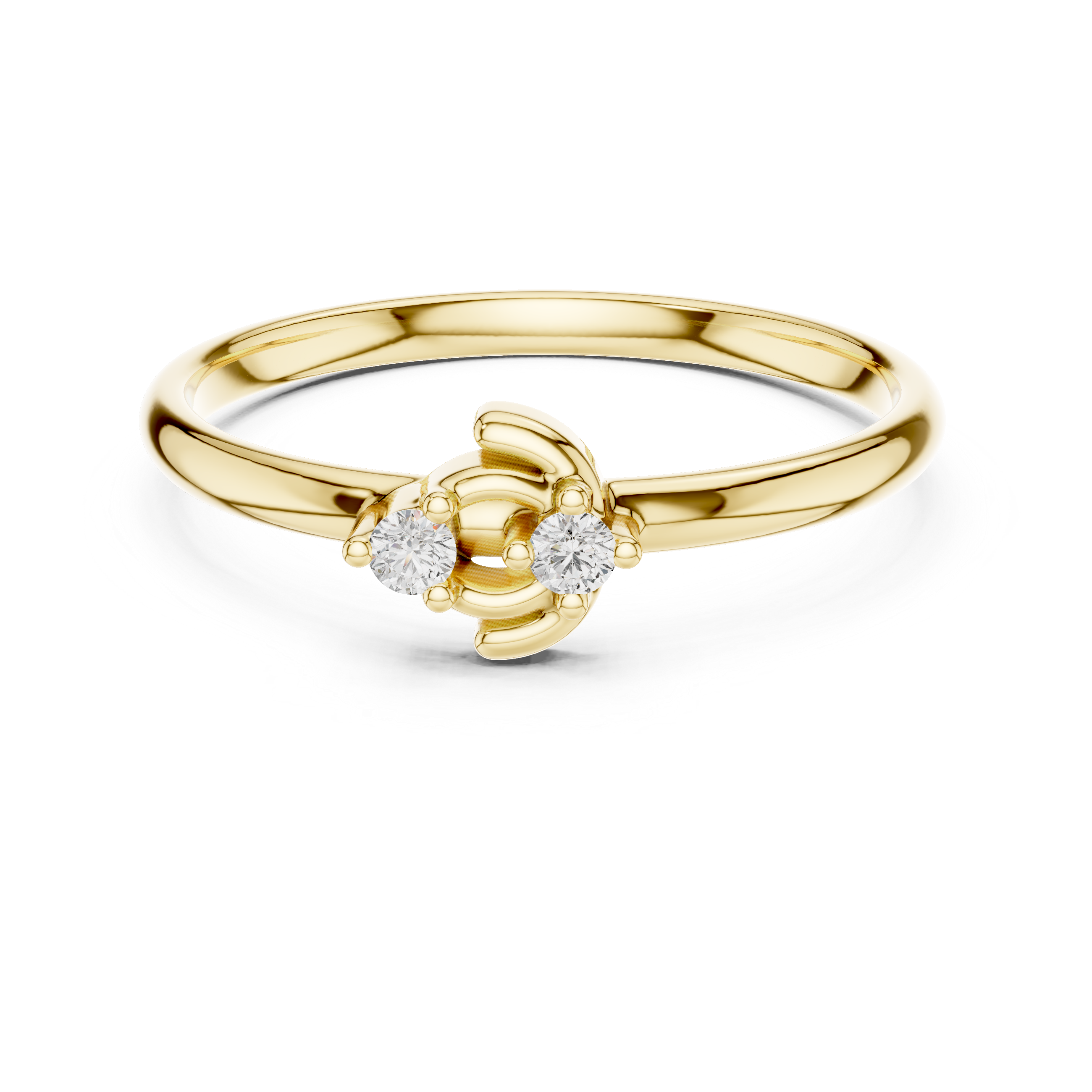 Minimal Double Diamond Swirl Ring