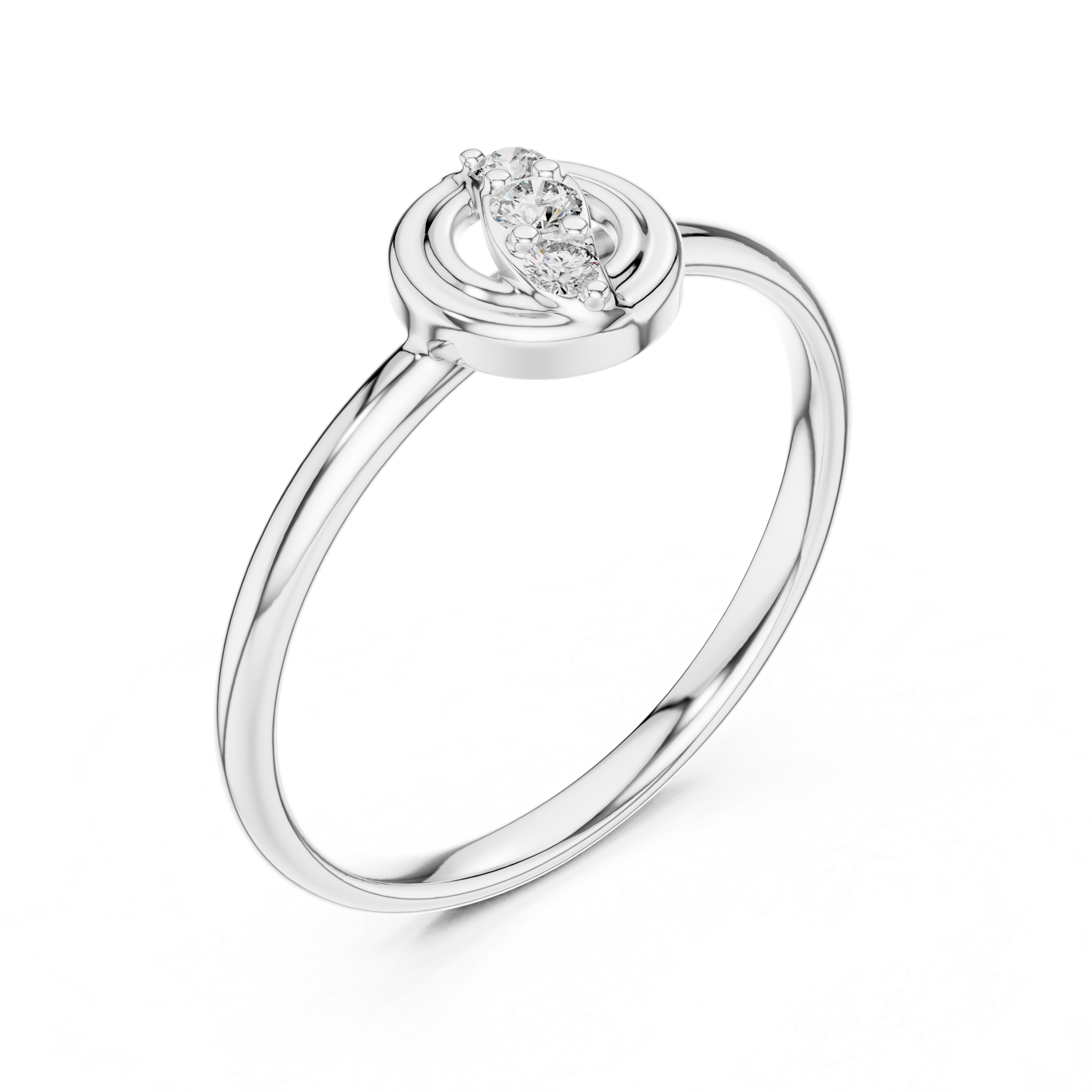 Spiral Trio Diamond Ring