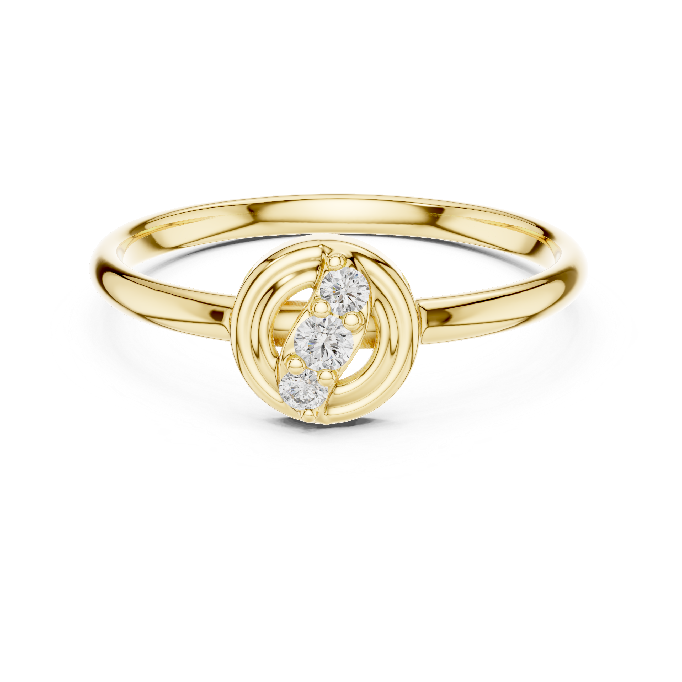 Spiral Trio Diamond Ring