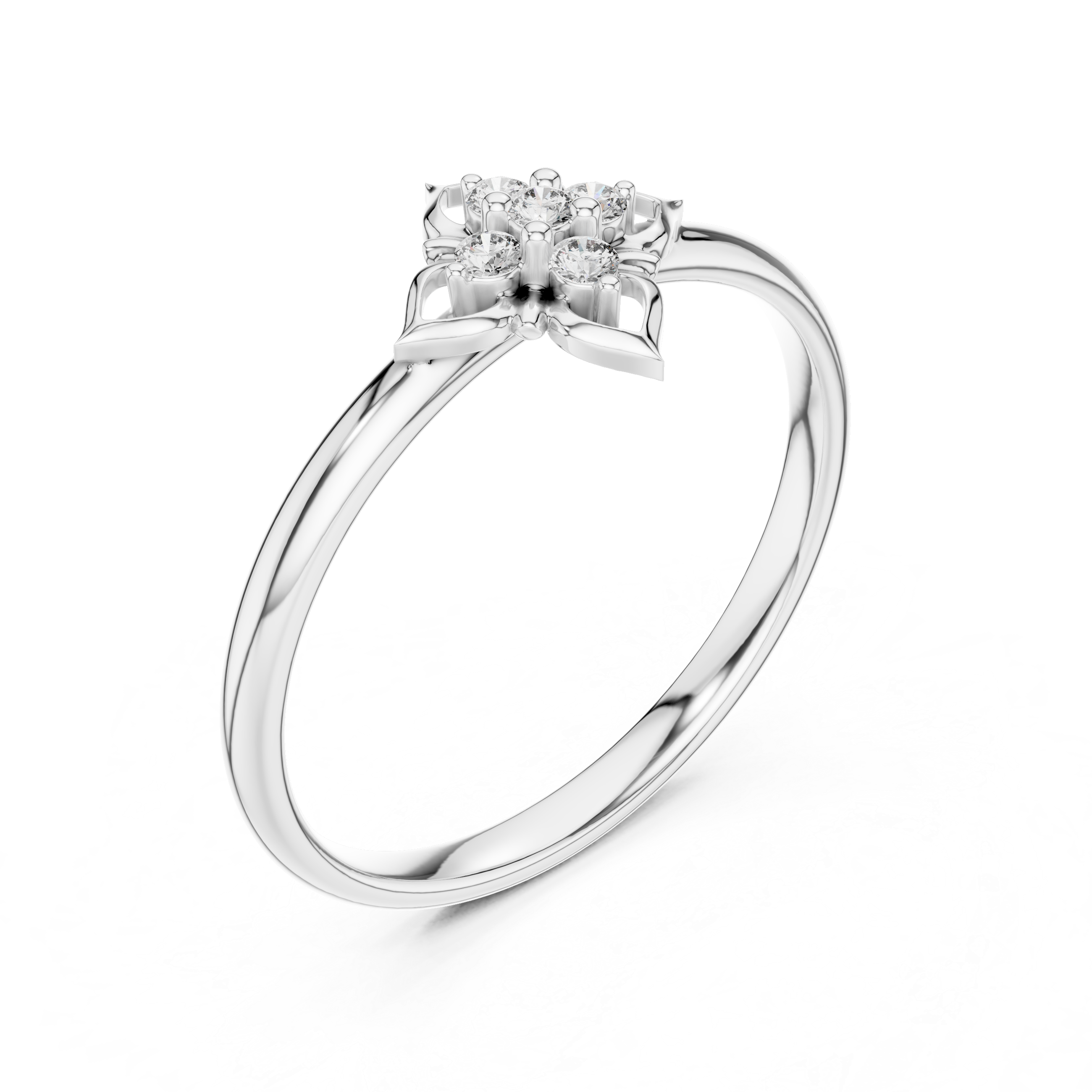 Vintage Floral Cluster Diamond Ring