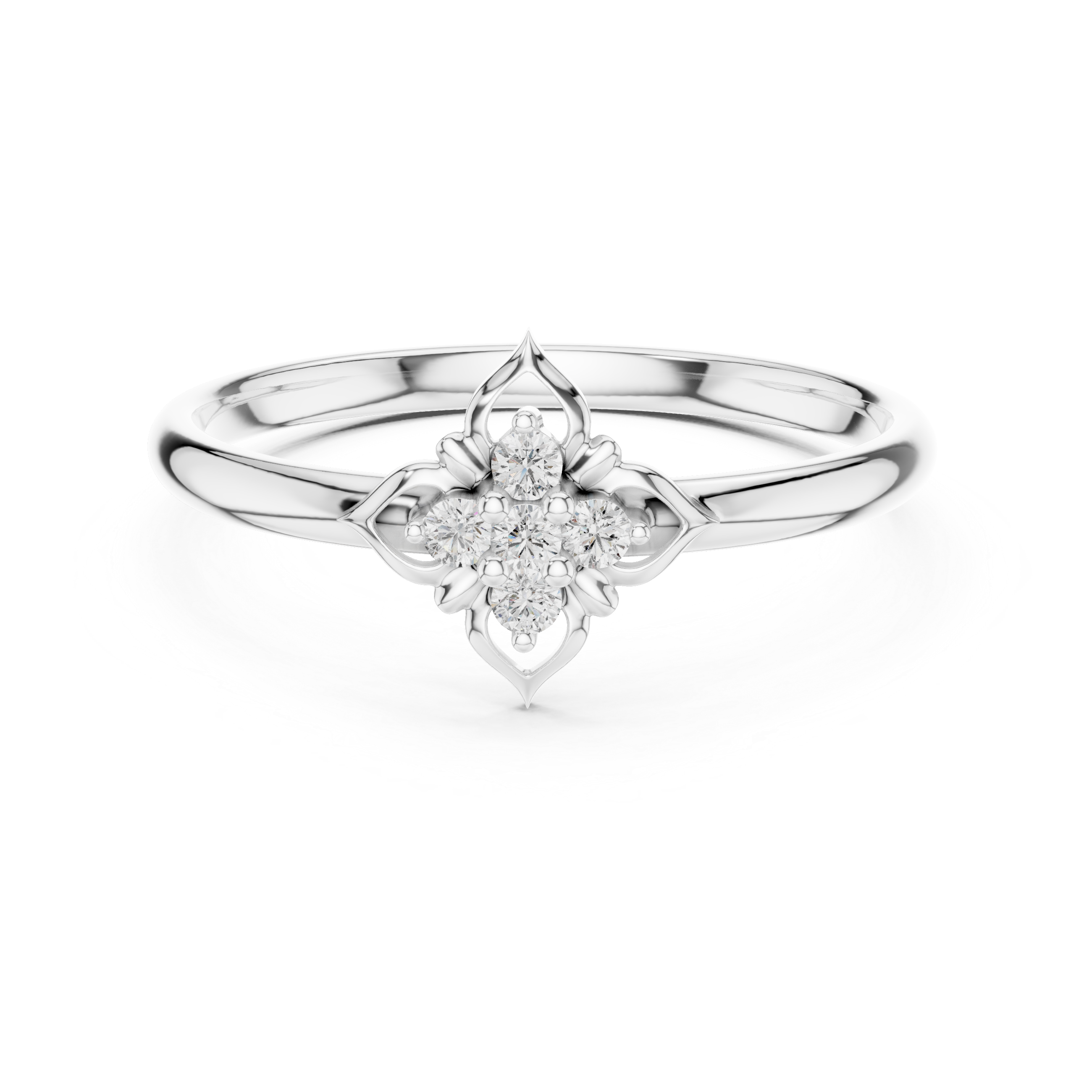Vintage Floral Cluster Diamond Ring