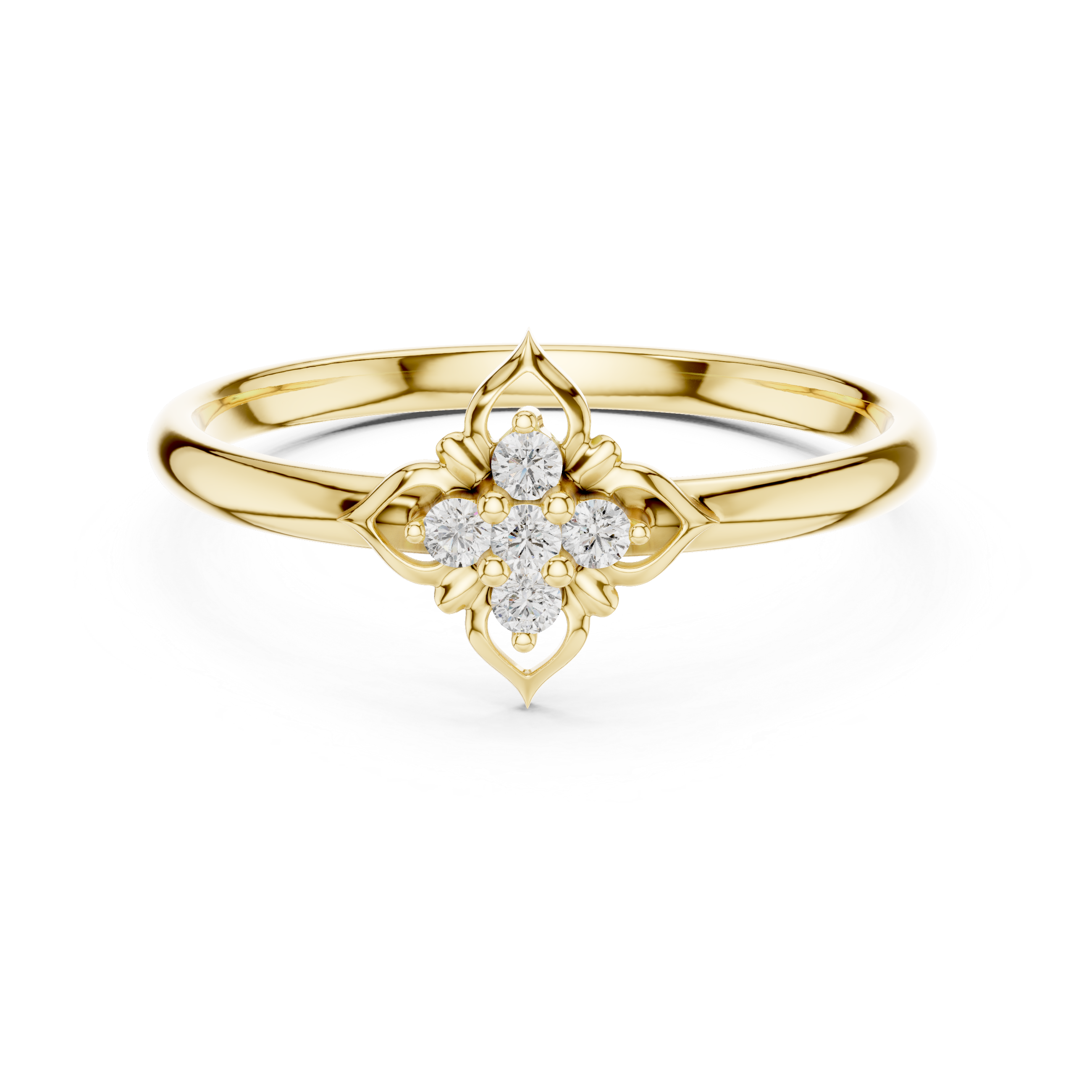 Vintage Floral Cluster Diamond Ring