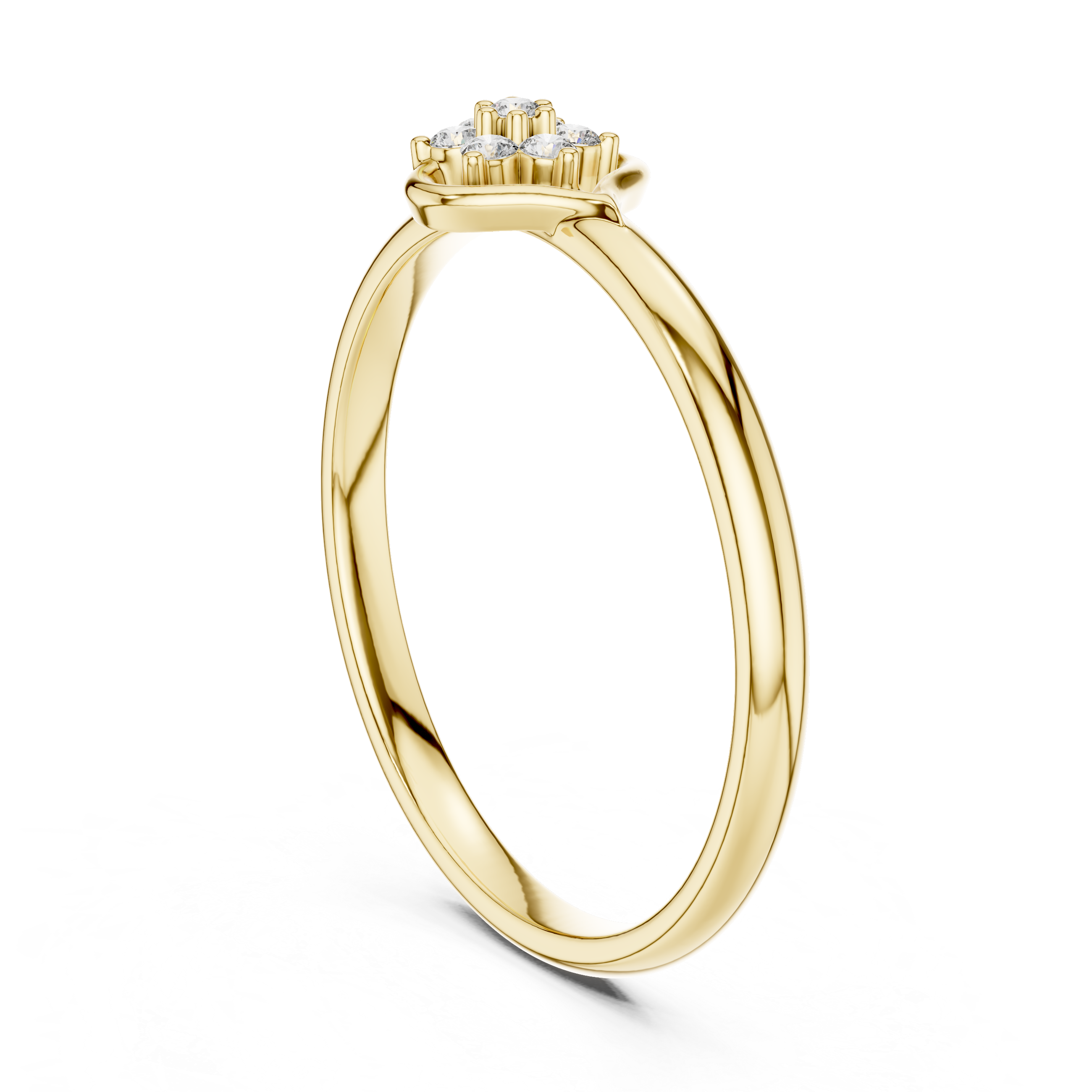 Curved Floral Cluster Diamond Ring