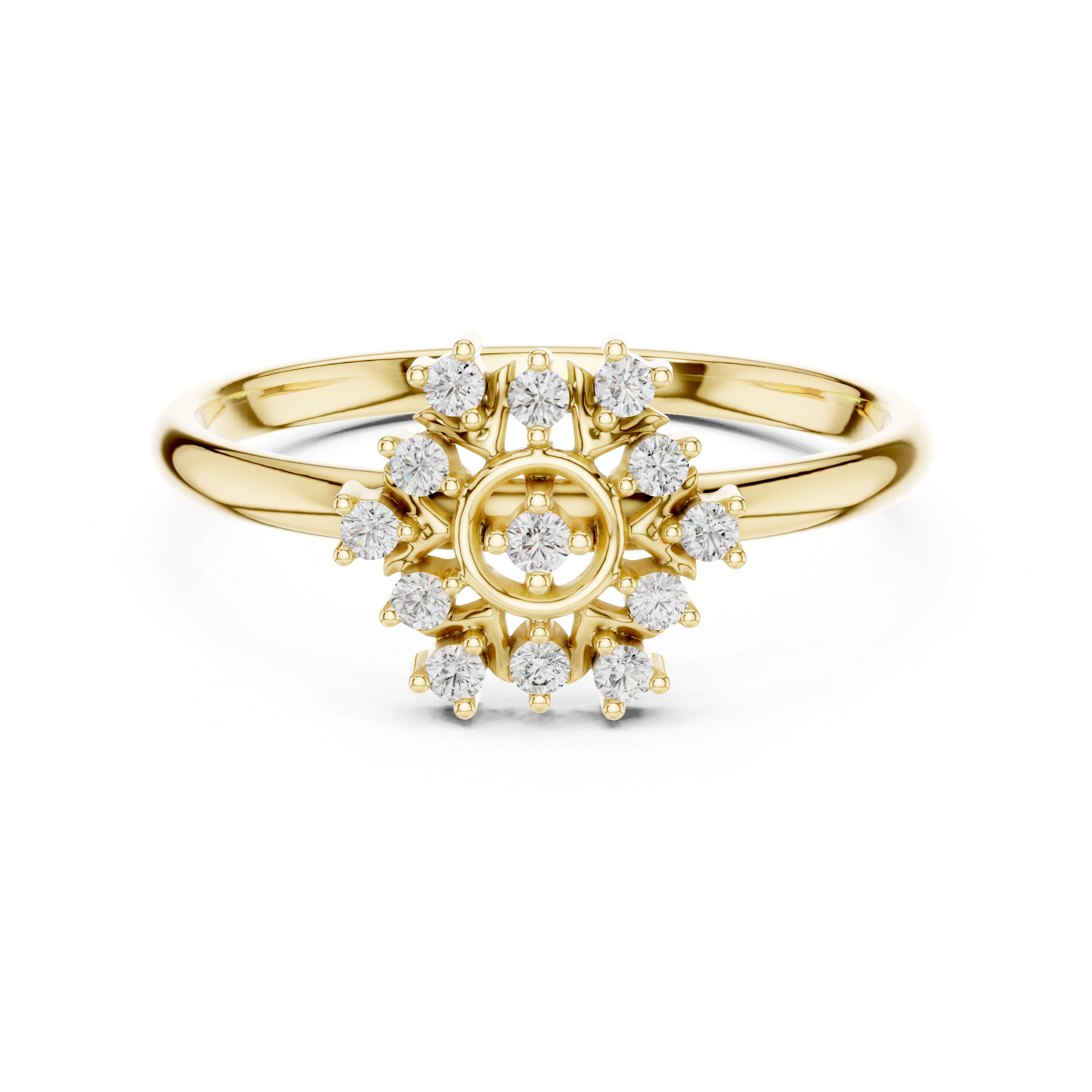 Floral Halo Stone Ring