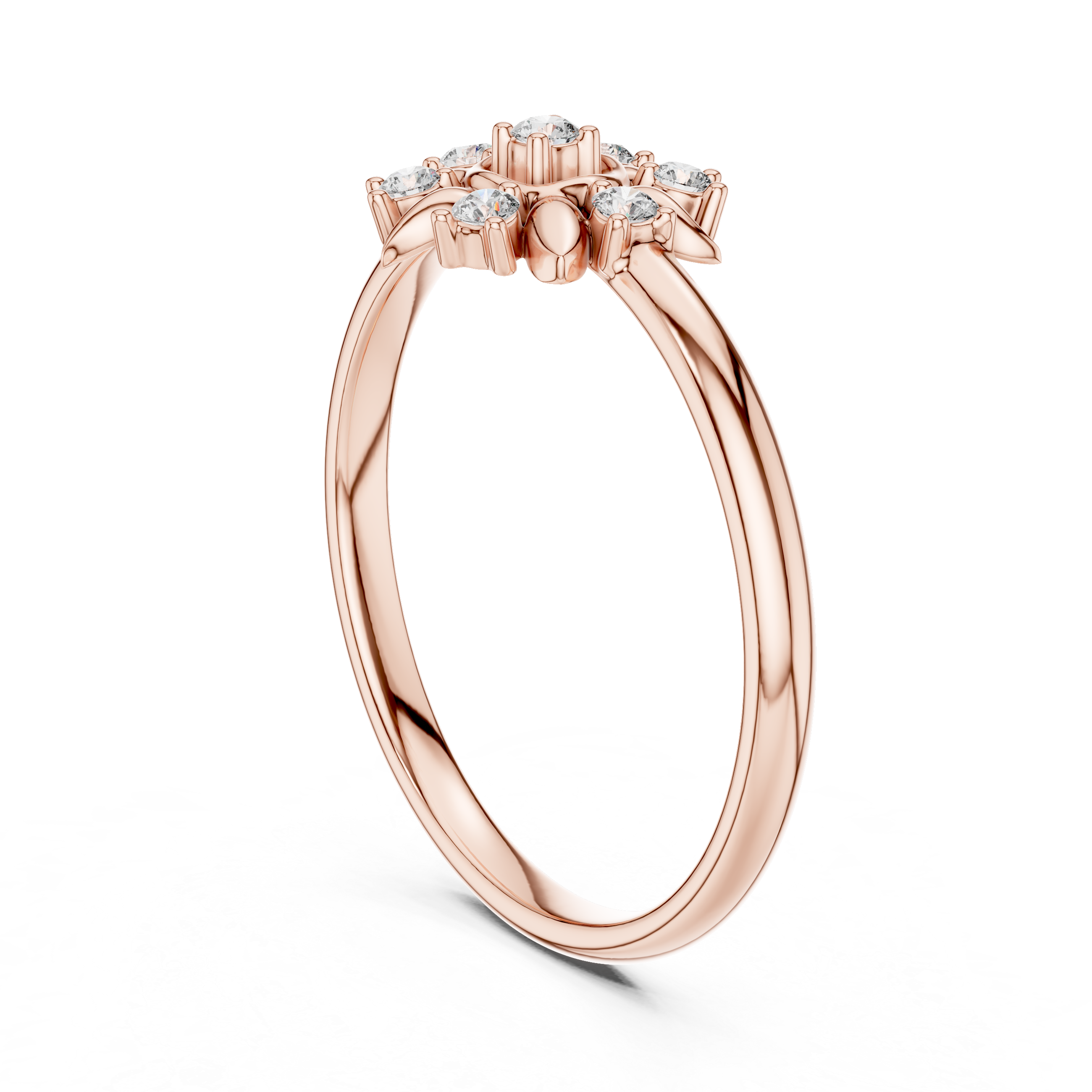 Sunburst Floral Diamond Ring – Radiant Petal Cluster Design