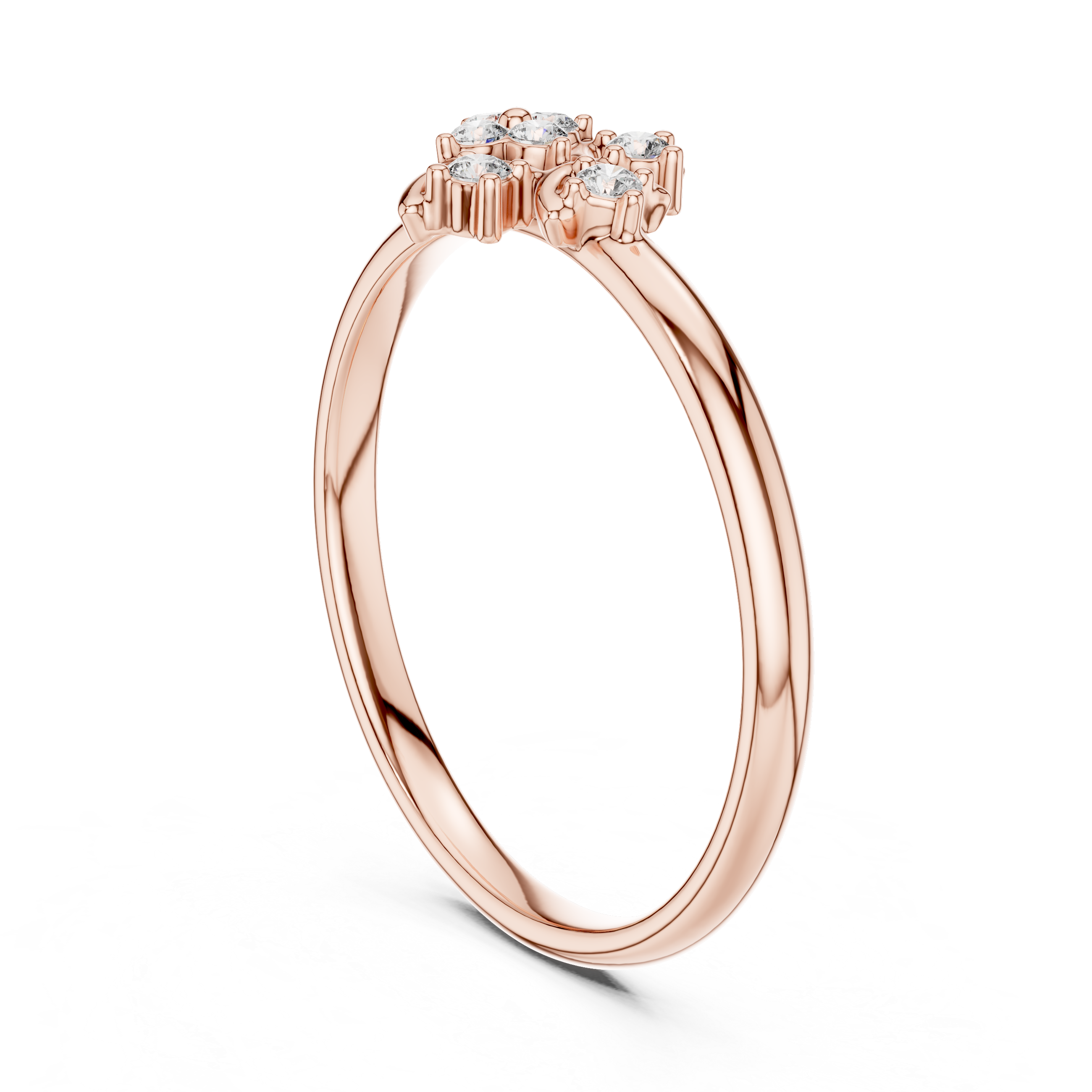 Asymmetrical Diamond Cluster Ring – Modern Organic Floral Design