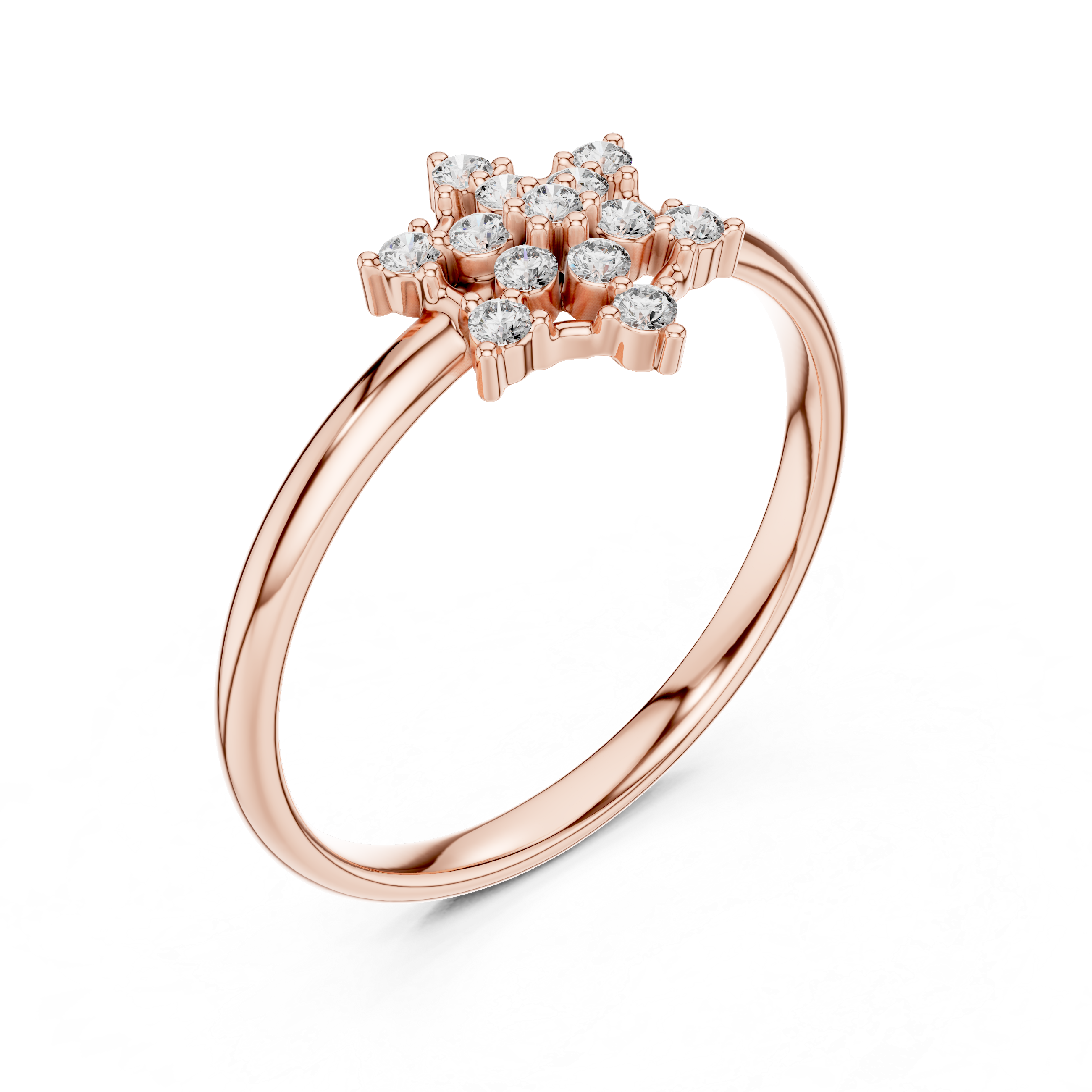 Starburst Diamond Cluster Ring – Radiant Symmetrical Design