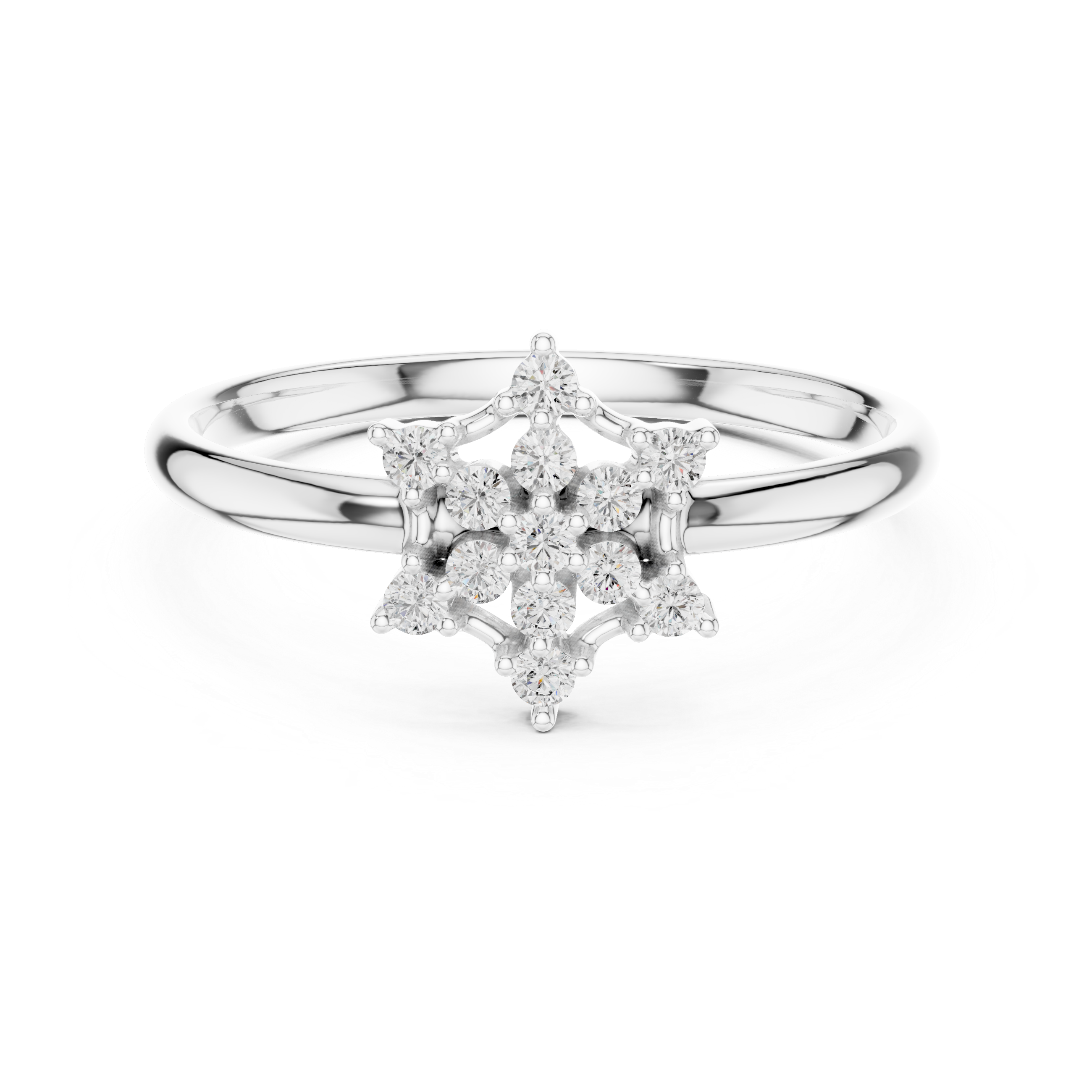 Starburst Diamond Cluster Ring – Radiant Symmetrical Design