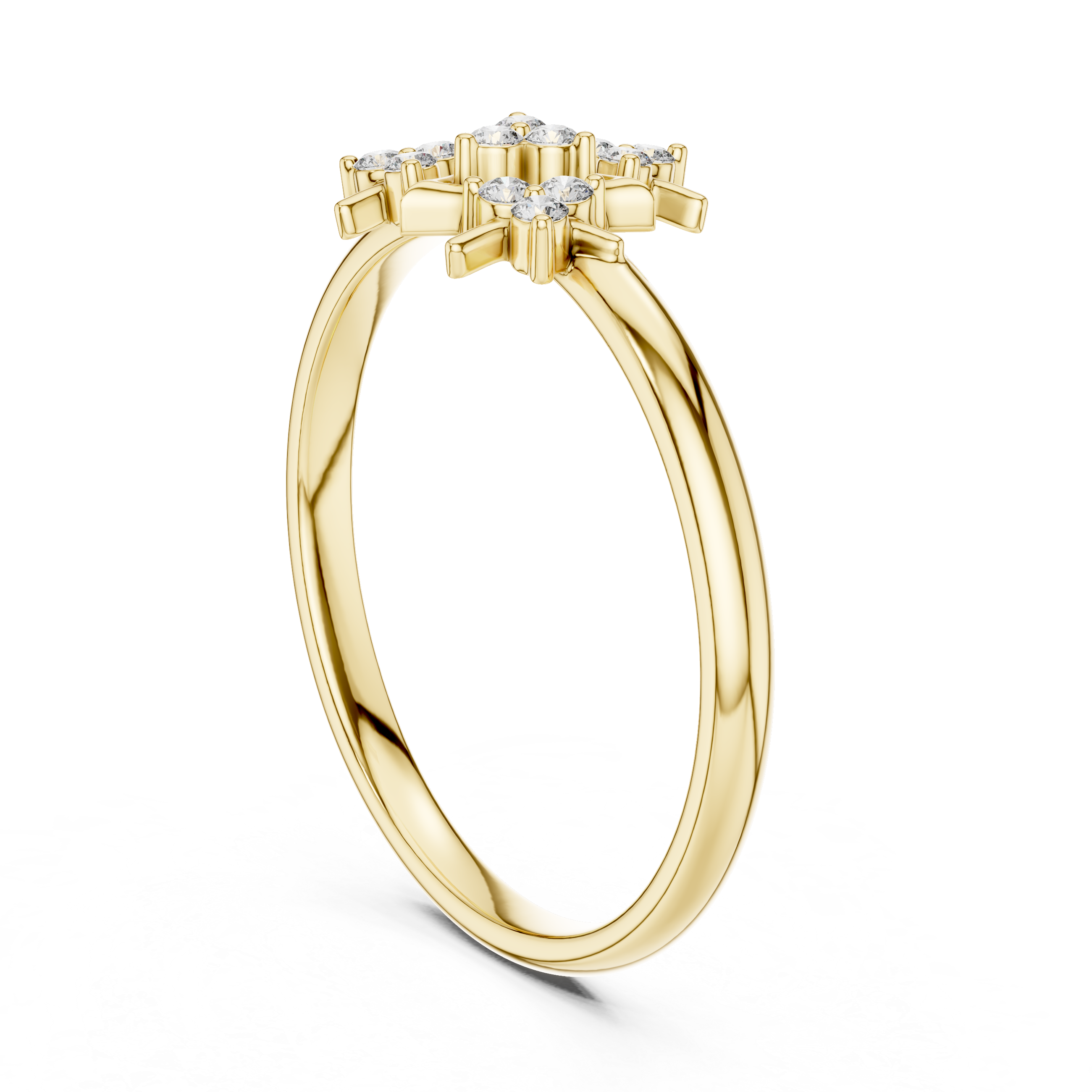 Geometric Triangle Diamond Ring – Modern Cluster Statement Design