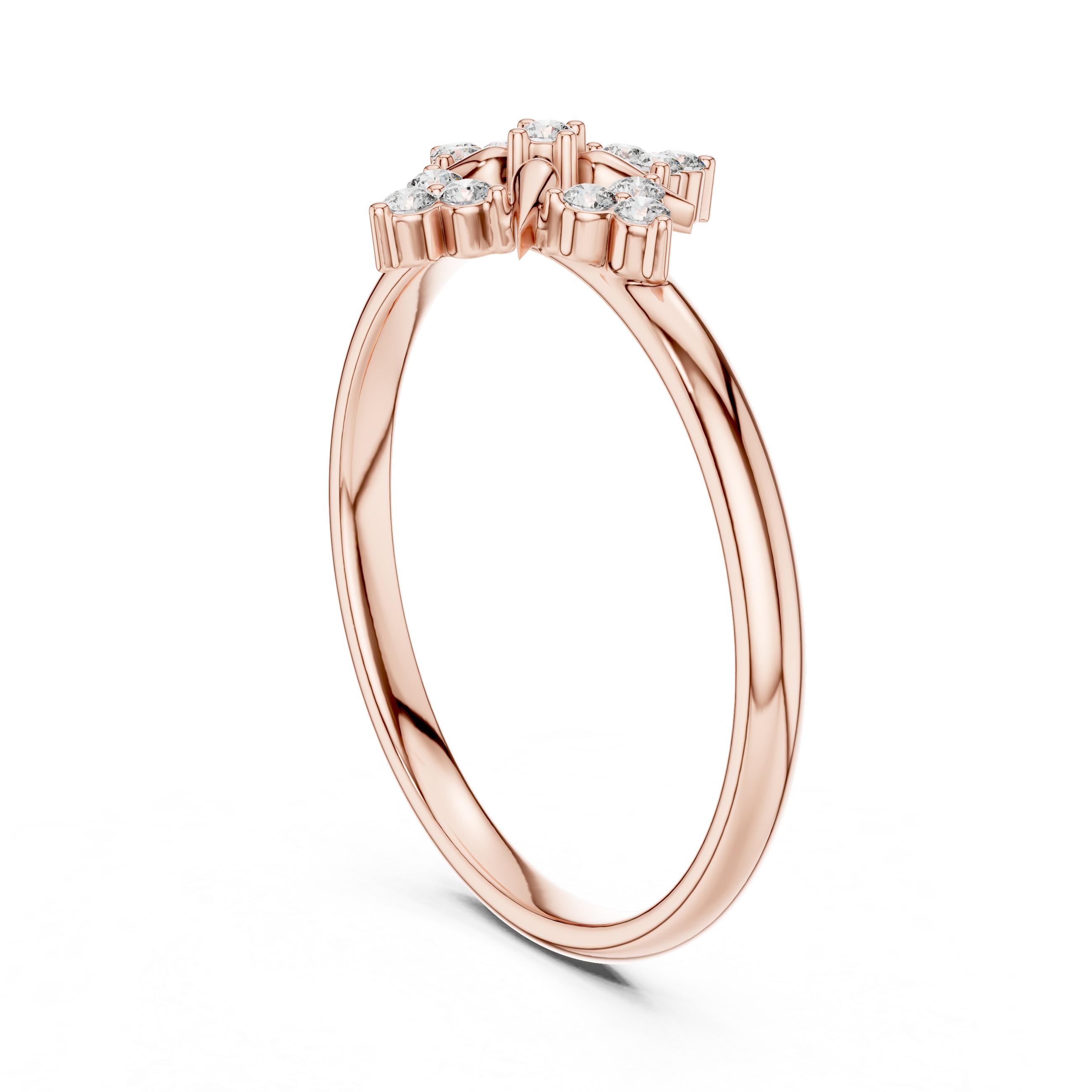 Starburst Diamond Ring – Symmetrical Floral Cluster Design
