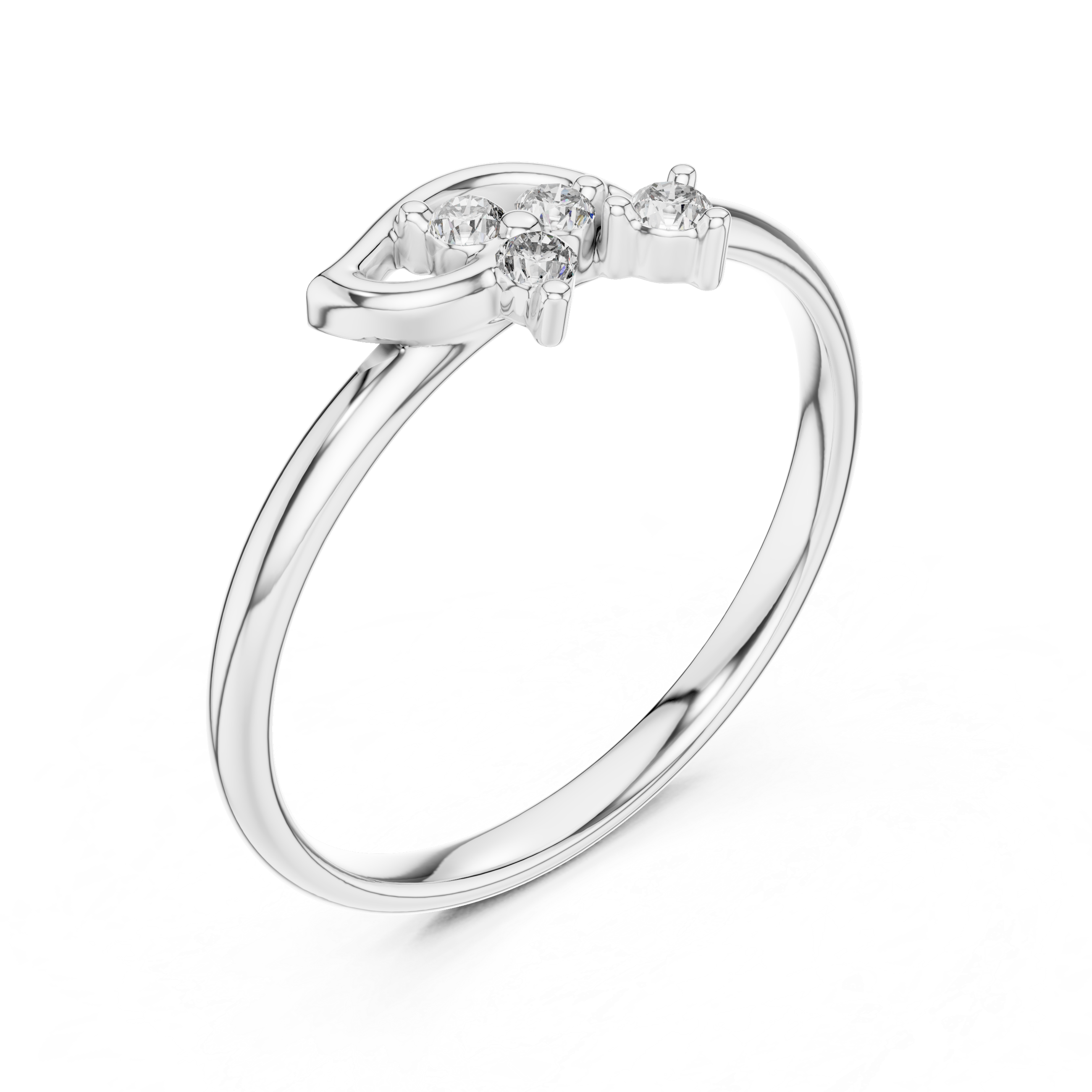 Minimal Leaf Diamond Ring – Organic Cluster Design