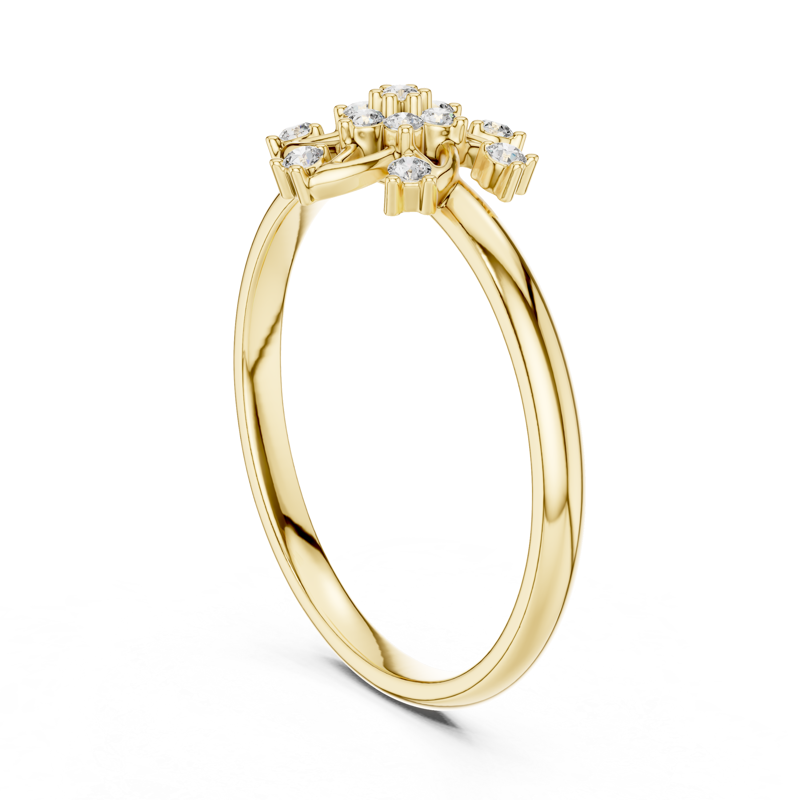 Twisted Floral Diamond Ring – Elegant Swirl Cluster Design