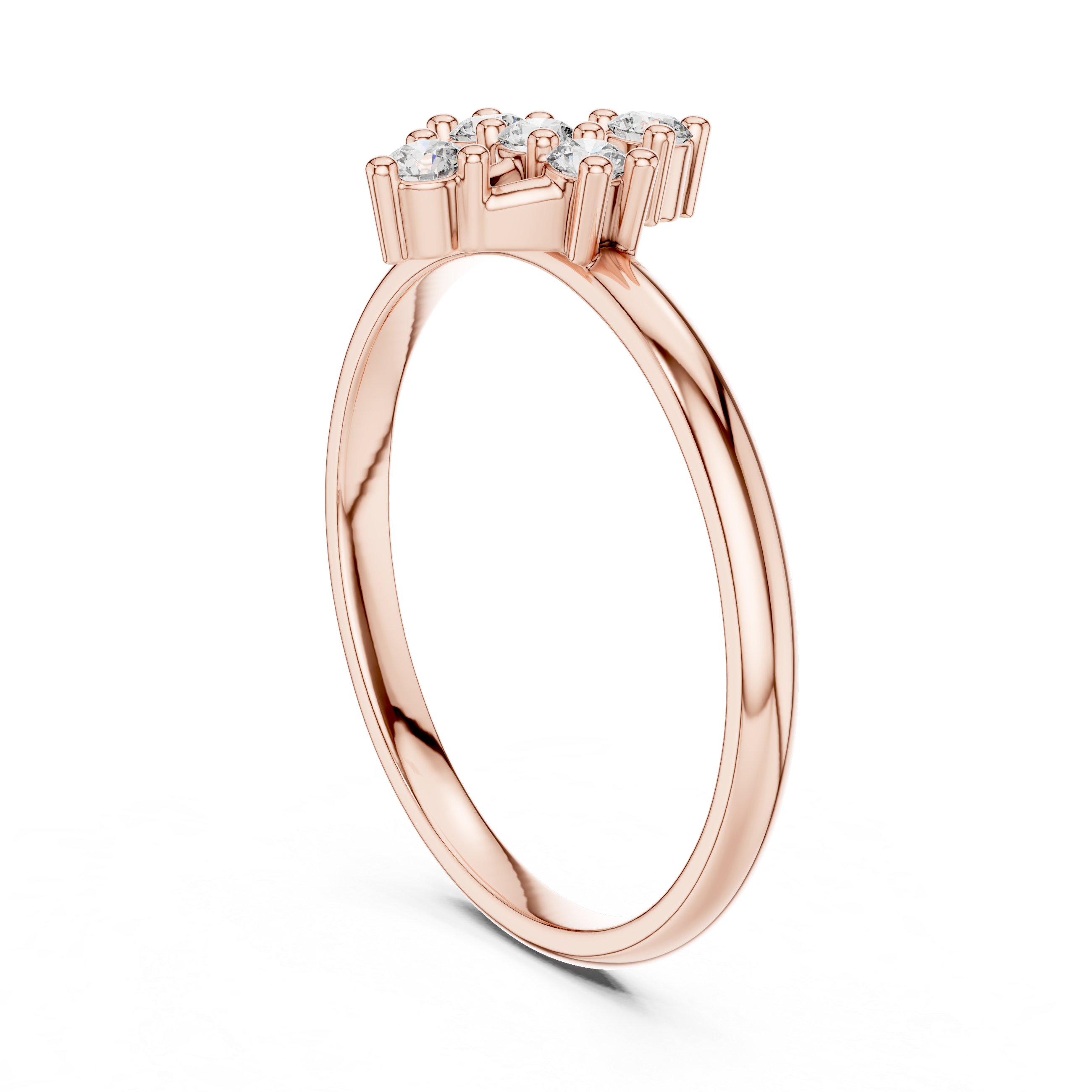 Geometric Diamond Cluster Ring with Vertical Accent Design