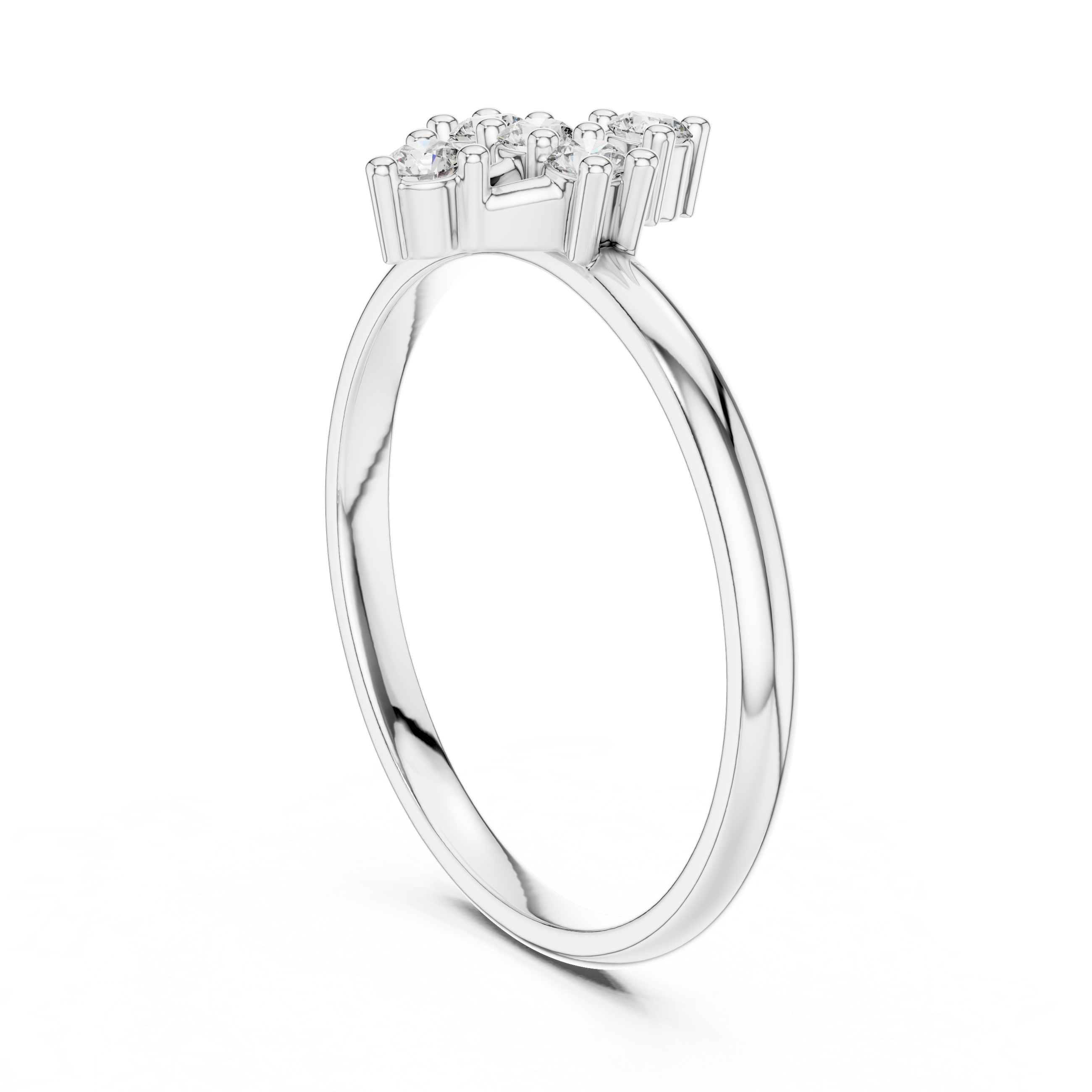 Geometric Diamond Cluster Ring with Vertical Accent Design