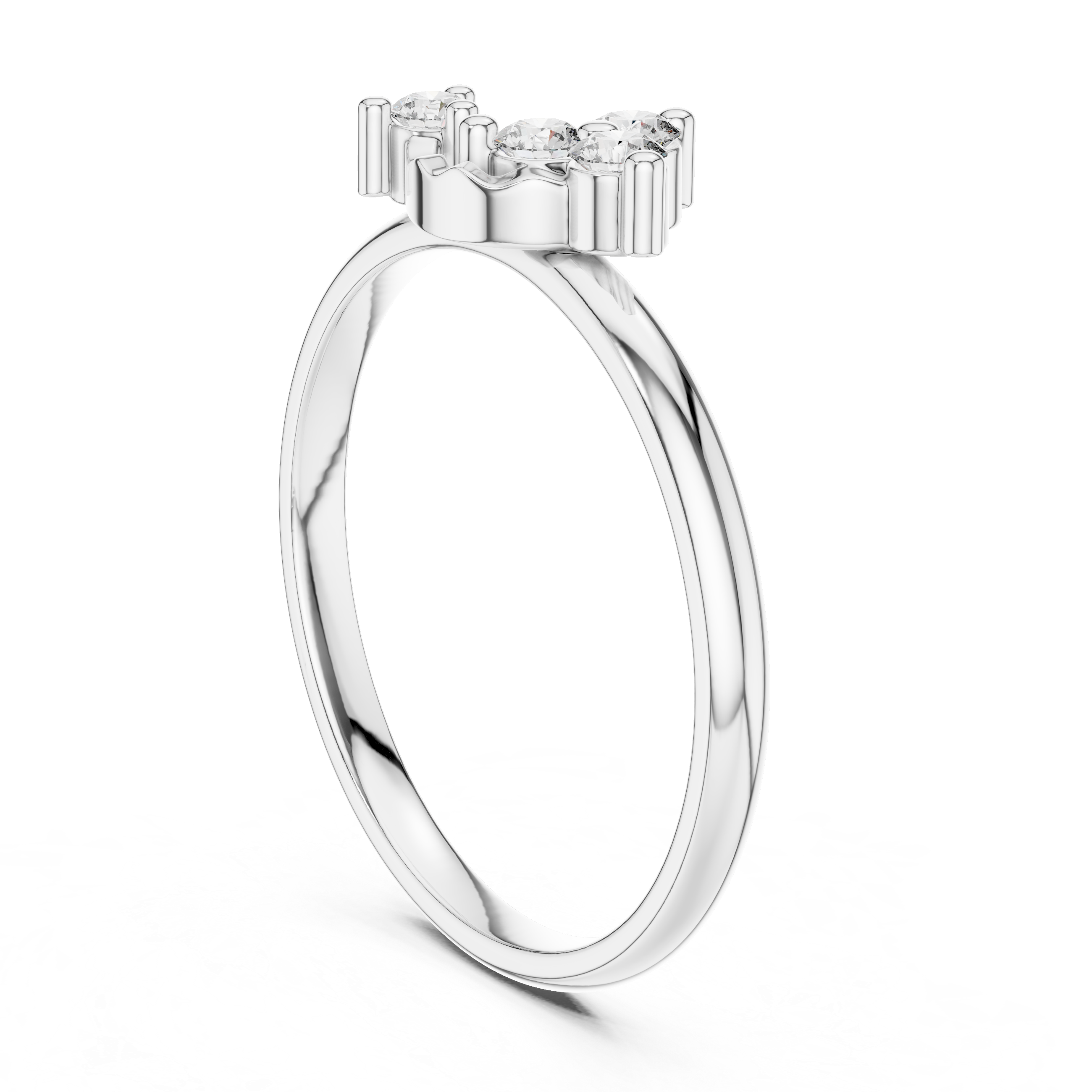 Minimal Asymmetrical Diamond Cluster Ring with Soft Wave Detail