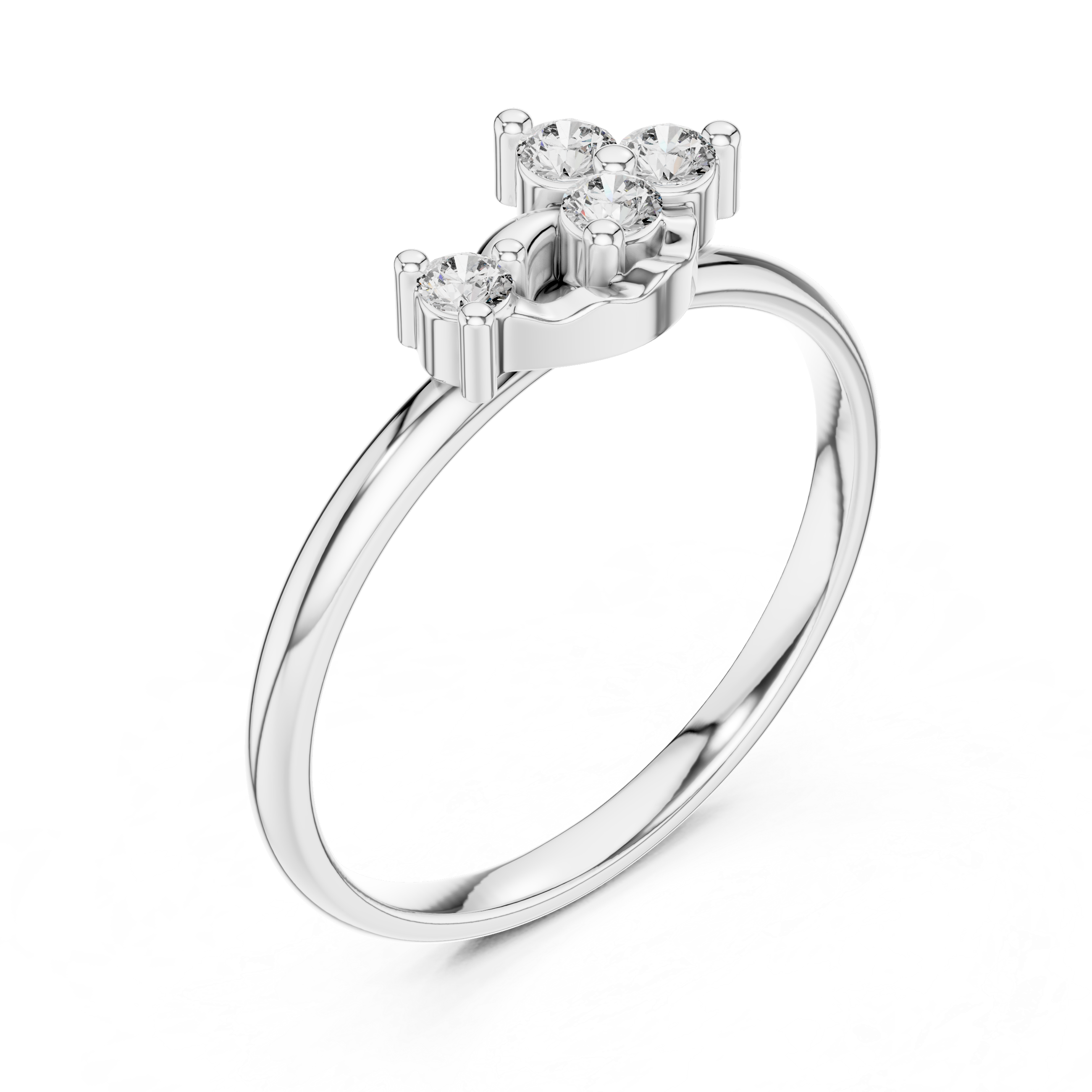 Minimal Asymmetrical Diamond Cluster Ring with Soft Wave Detail