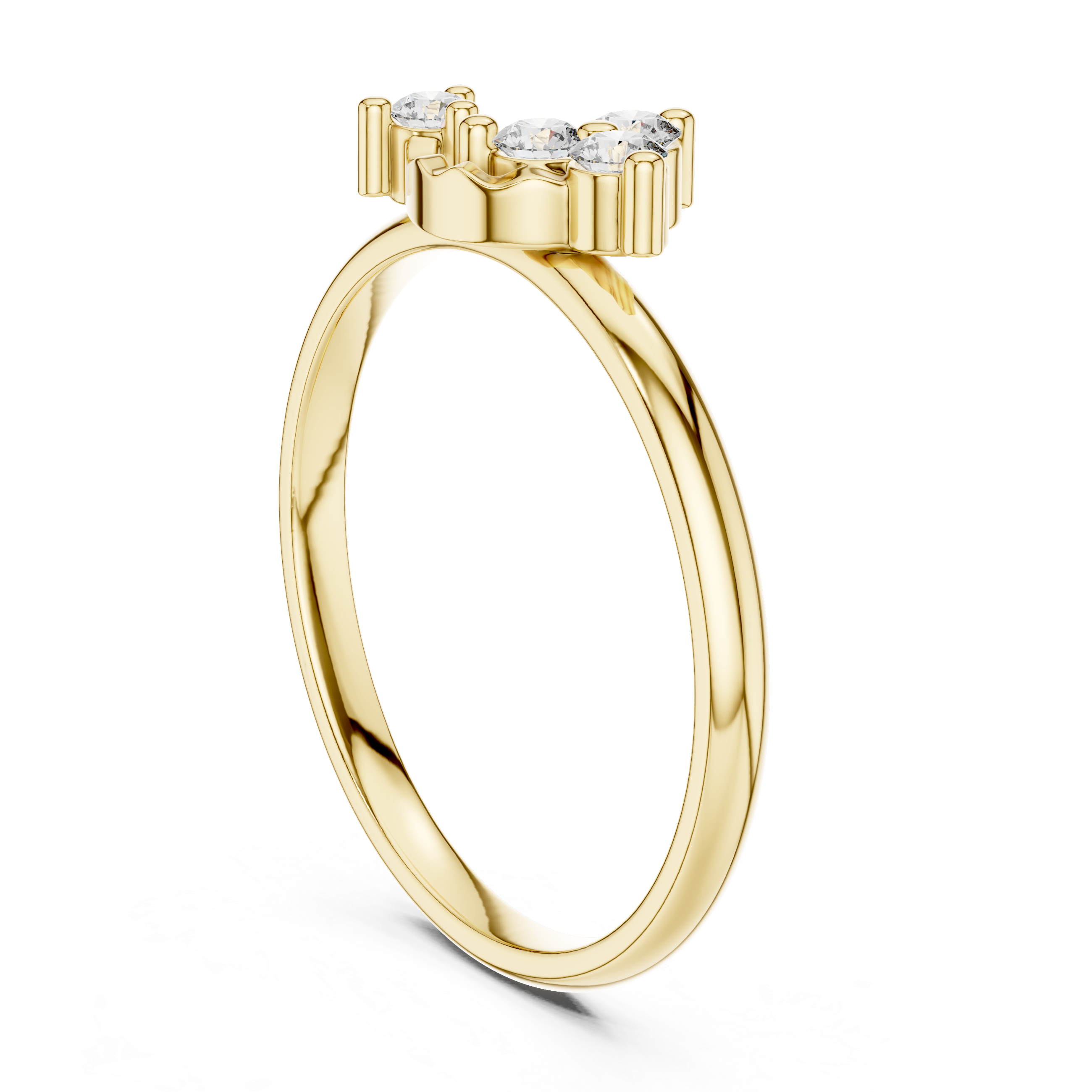 Minimal Asymmetrical Diamond Cluster Ring with Soft Wave Detail