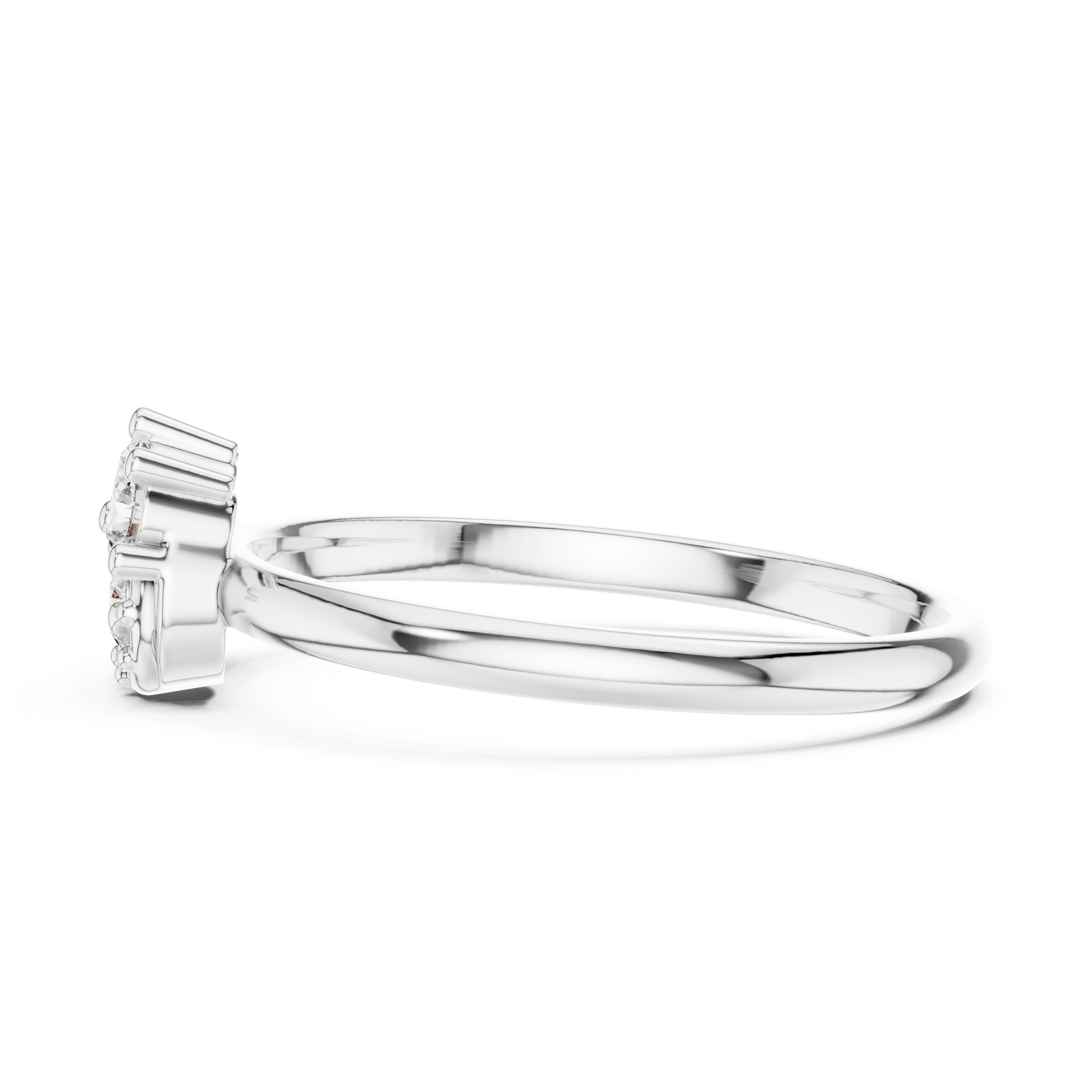 Floral Diamond Swirl Ring